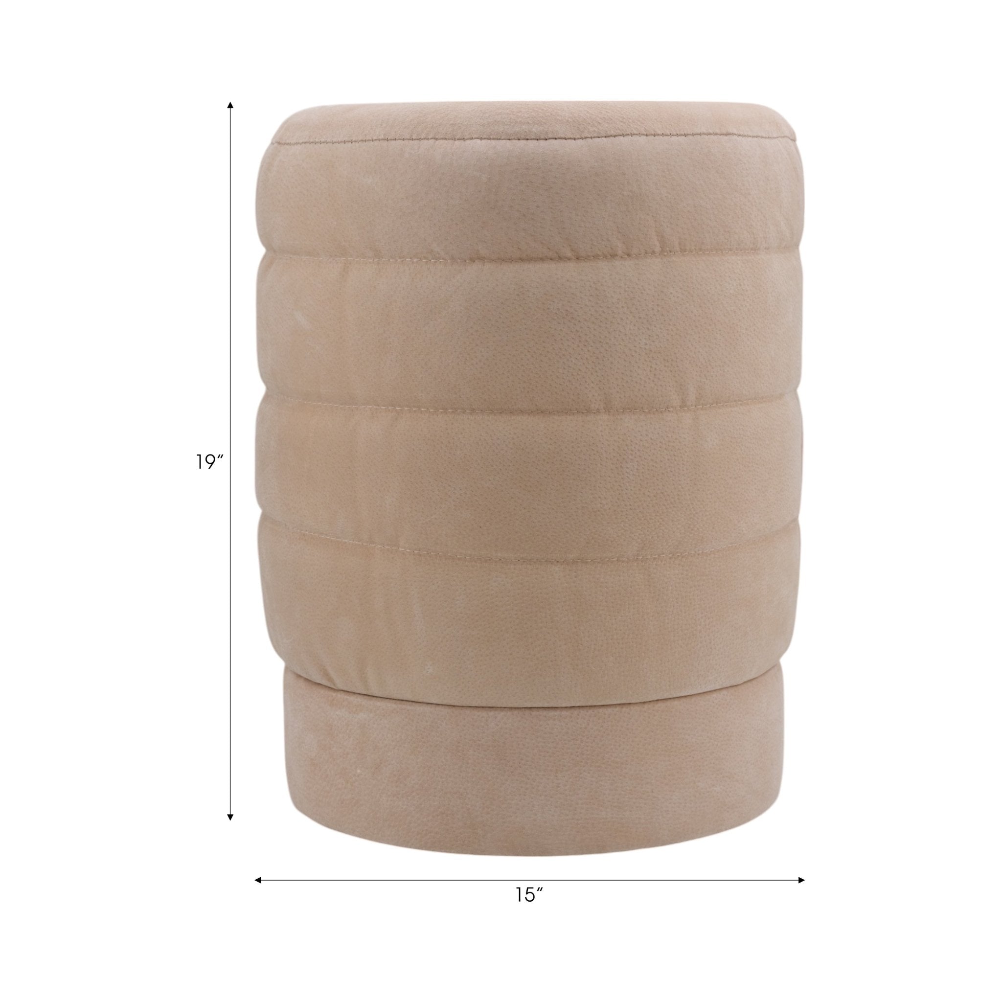 19" Felix Taupe Suede Ottoman Stool Ottomans| Sagebrook Home