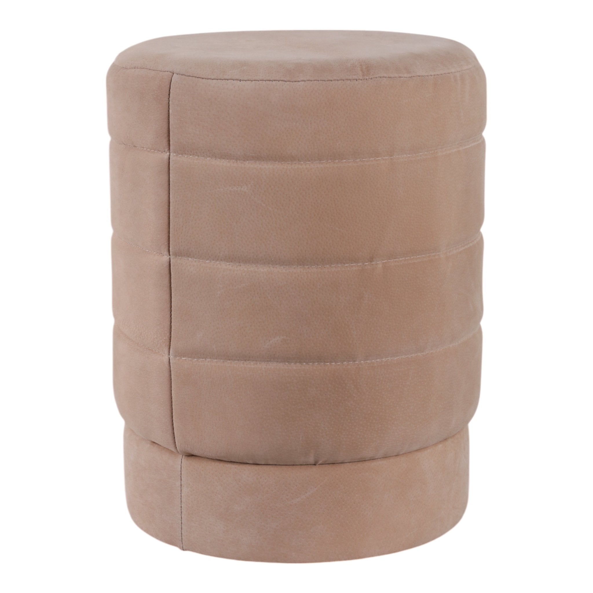 19" Felix Taupe Suede Ottoman Stool Ottomans| Sagebrook Home