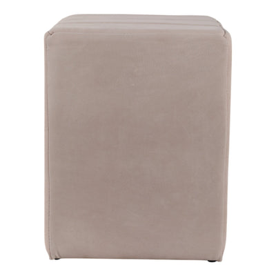 19" Halofax Tan Suede Ottoman Stool - Al Rugaib Furniture