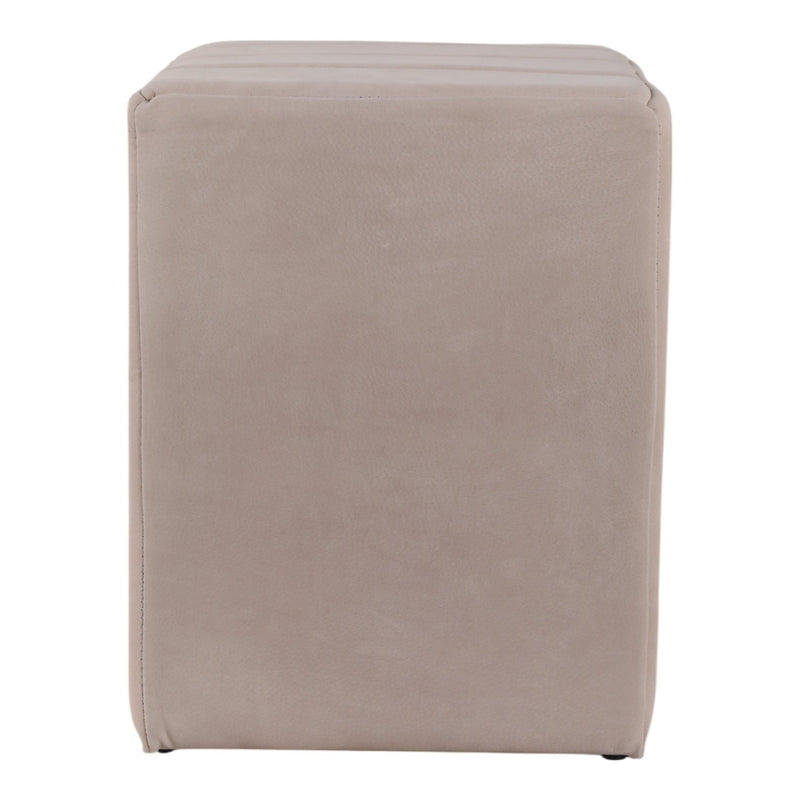 19" Halofax Tan Suede Ottoman Stool - Al Rugaib Furniture