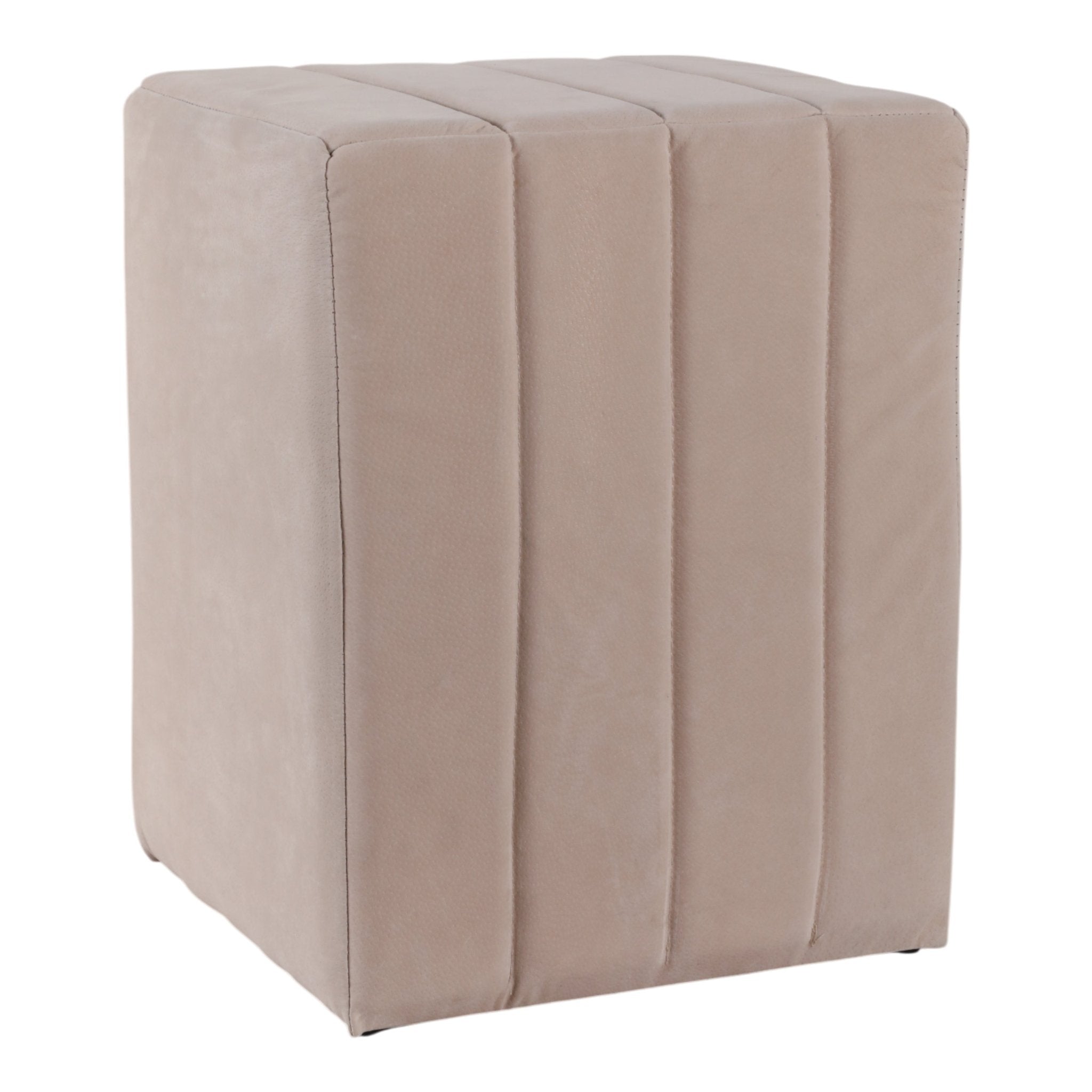 19" Halofax Tan Suede Ottoman Stool Ottomans| Sagebrook Home