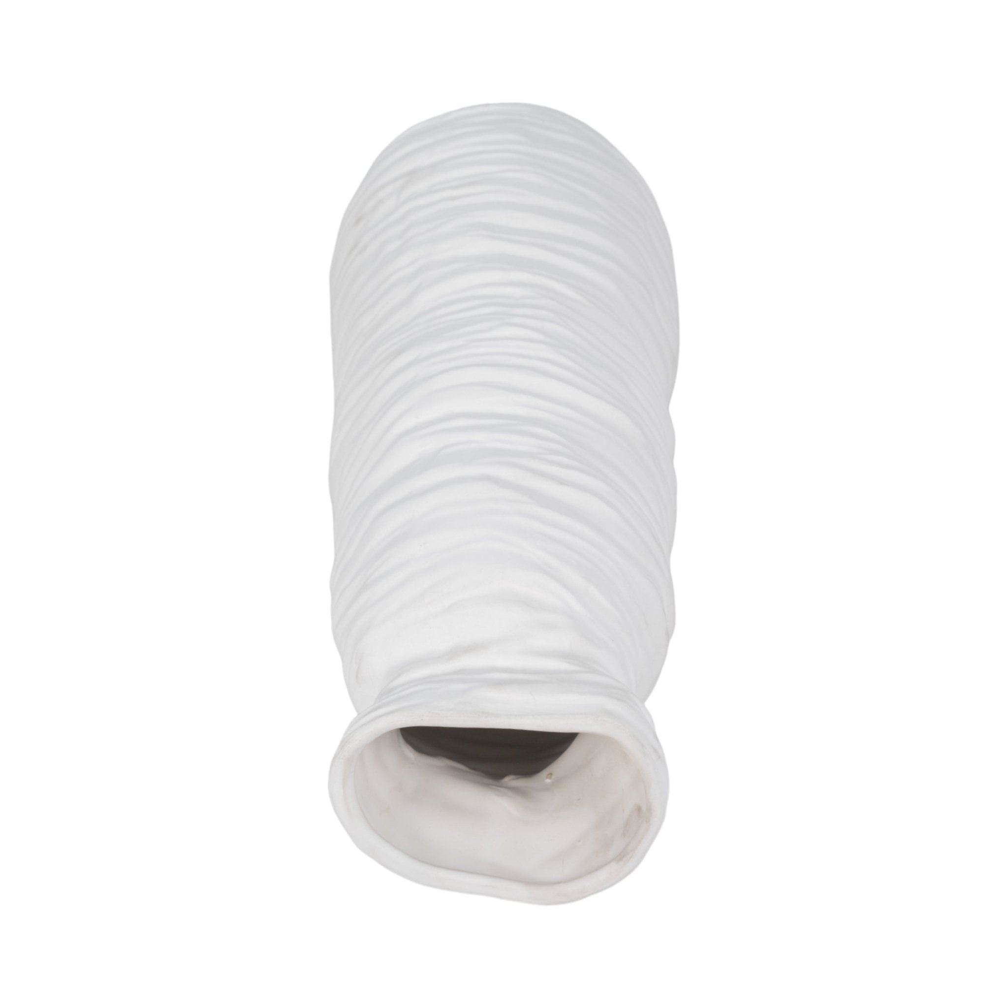 19" Horizontal Ribbed Matte Vase, Ivory Vases and Jars| Sagebrook Home