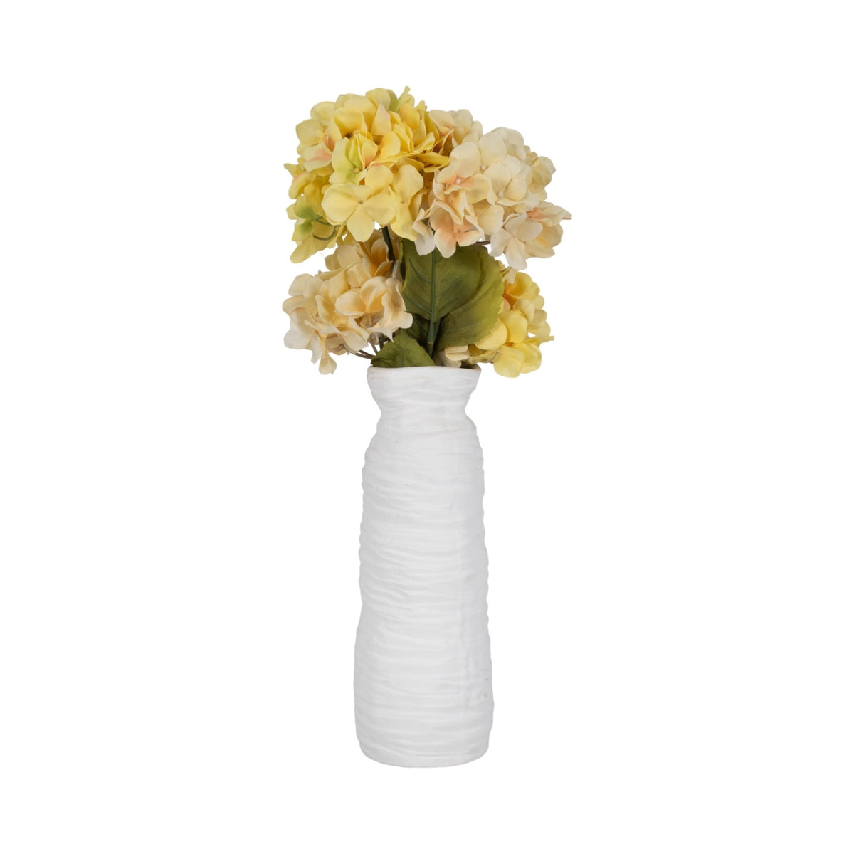 19" Horizontal Ribbed Matte Vase, Ivory Vases and Jars| Sagebrook Home