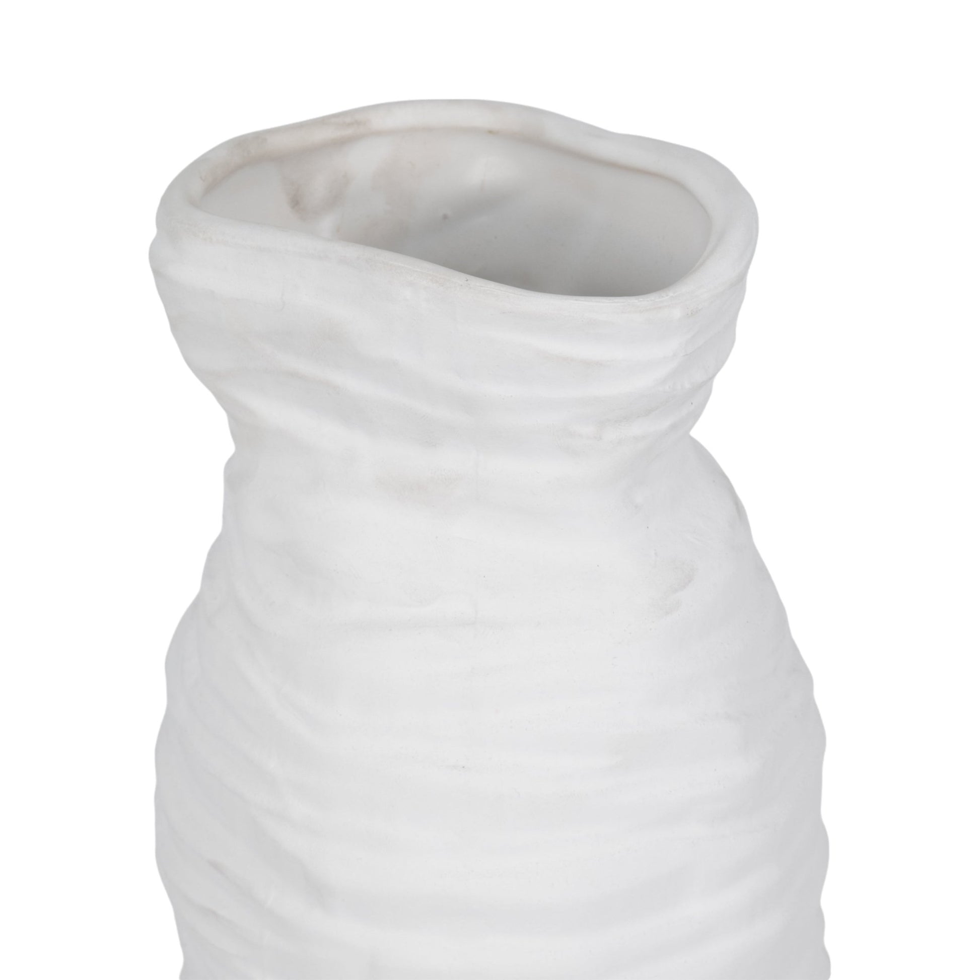 19" Horizontal Ribbed Matte Vase, Ivory Vases and Jars| Sagebrook Home