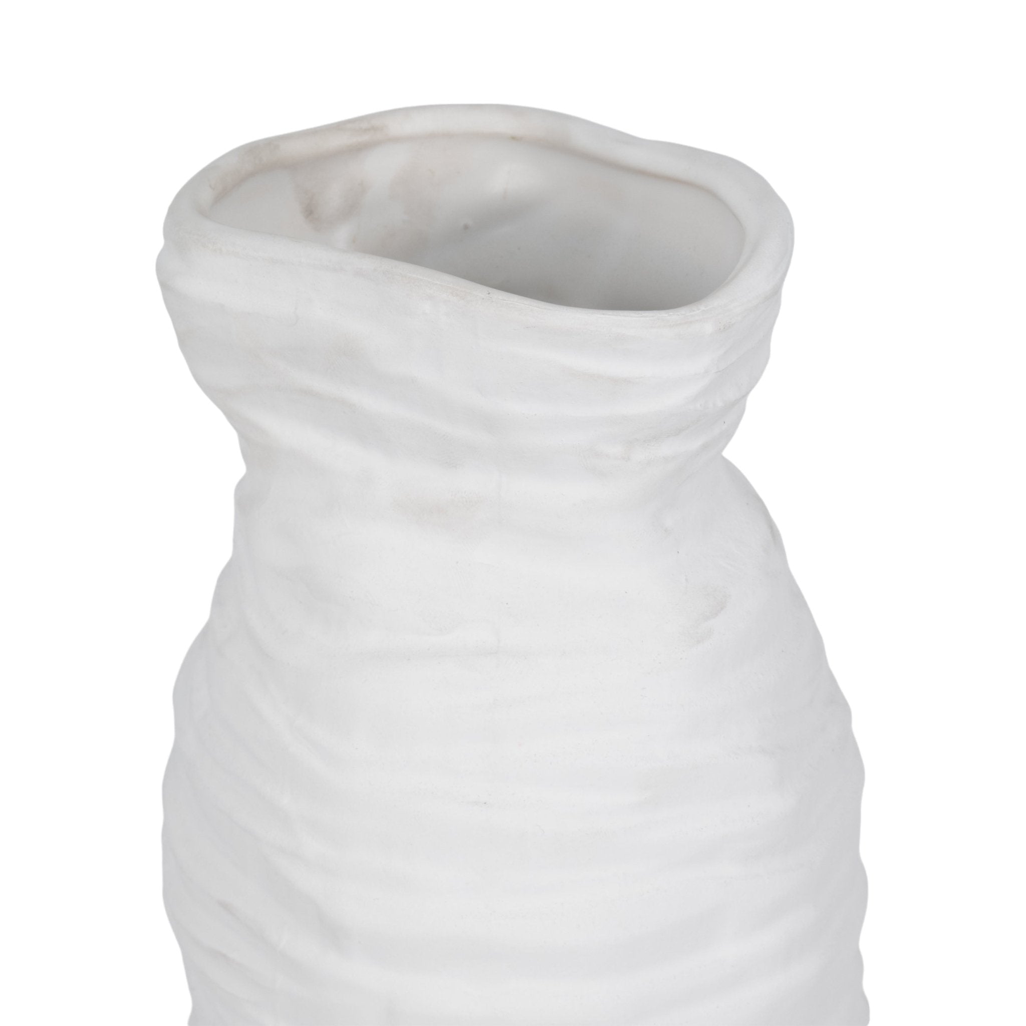 19" Horizontal Ribbed Matte Vase, Ivory Vases and Jars| Sagebrook Home