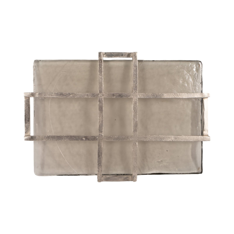 19" Kingston Silver Rectangle Tray - Al Rugaib Furniture