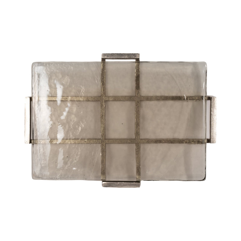 19" Kingston Silver Rectangle Tray - Al Rugaib Furniture