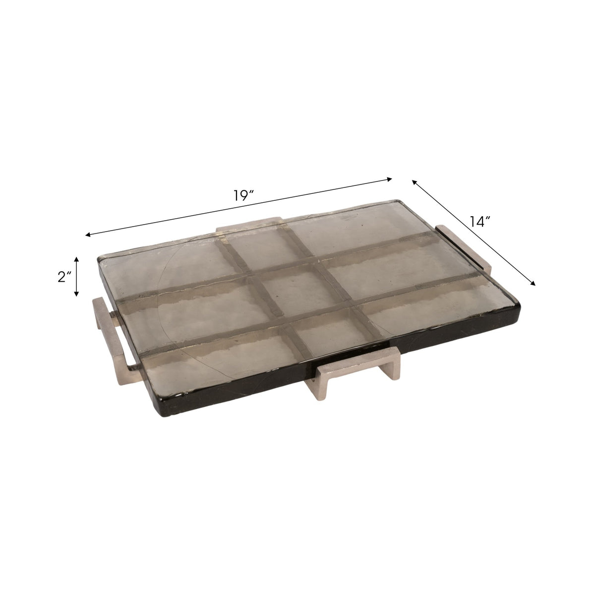 19" Kingston Silver Rectangle Tray Table Decors| Sagebrook Home