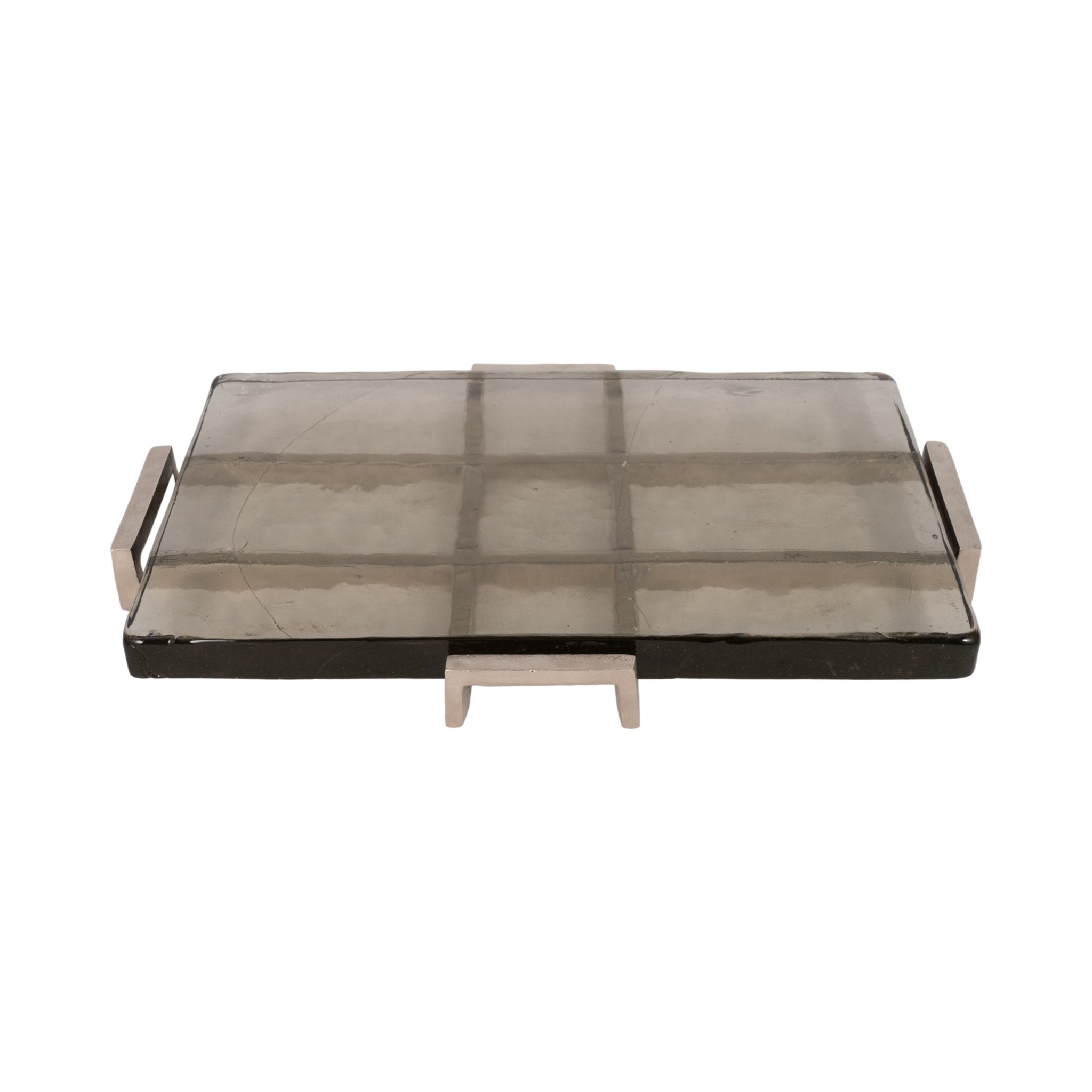 19" Kingston Silver Rectangle Tray Table Decors| Sagebrook Home