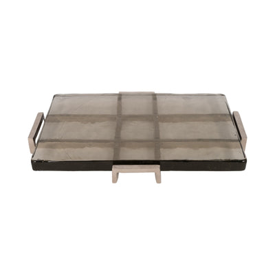 19" Kingston Silver Rectangle Tray - Al Rugaib Furniture