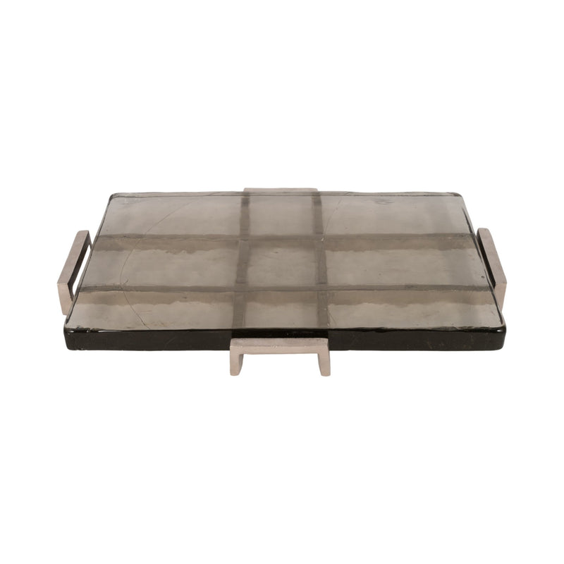 19" Kingston Silver Rectangle Tray - Al Rugaib Furniture