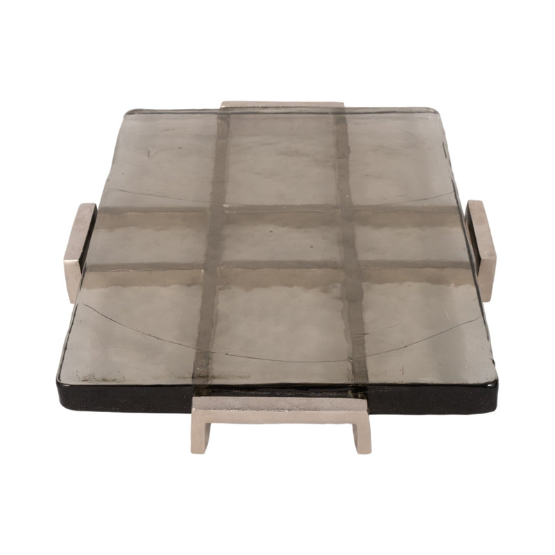 19" Kingston Silver Rectangle Tray - Al Rugaib Furniture