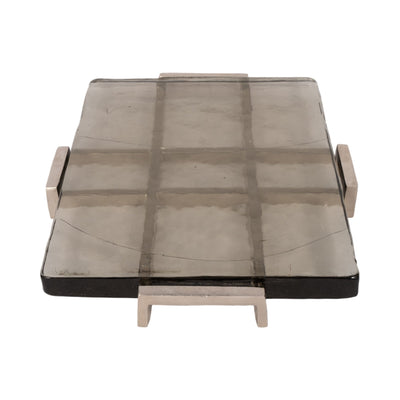 19" Kingston Silver Rectangle Tray - Al Rugaib Furniture