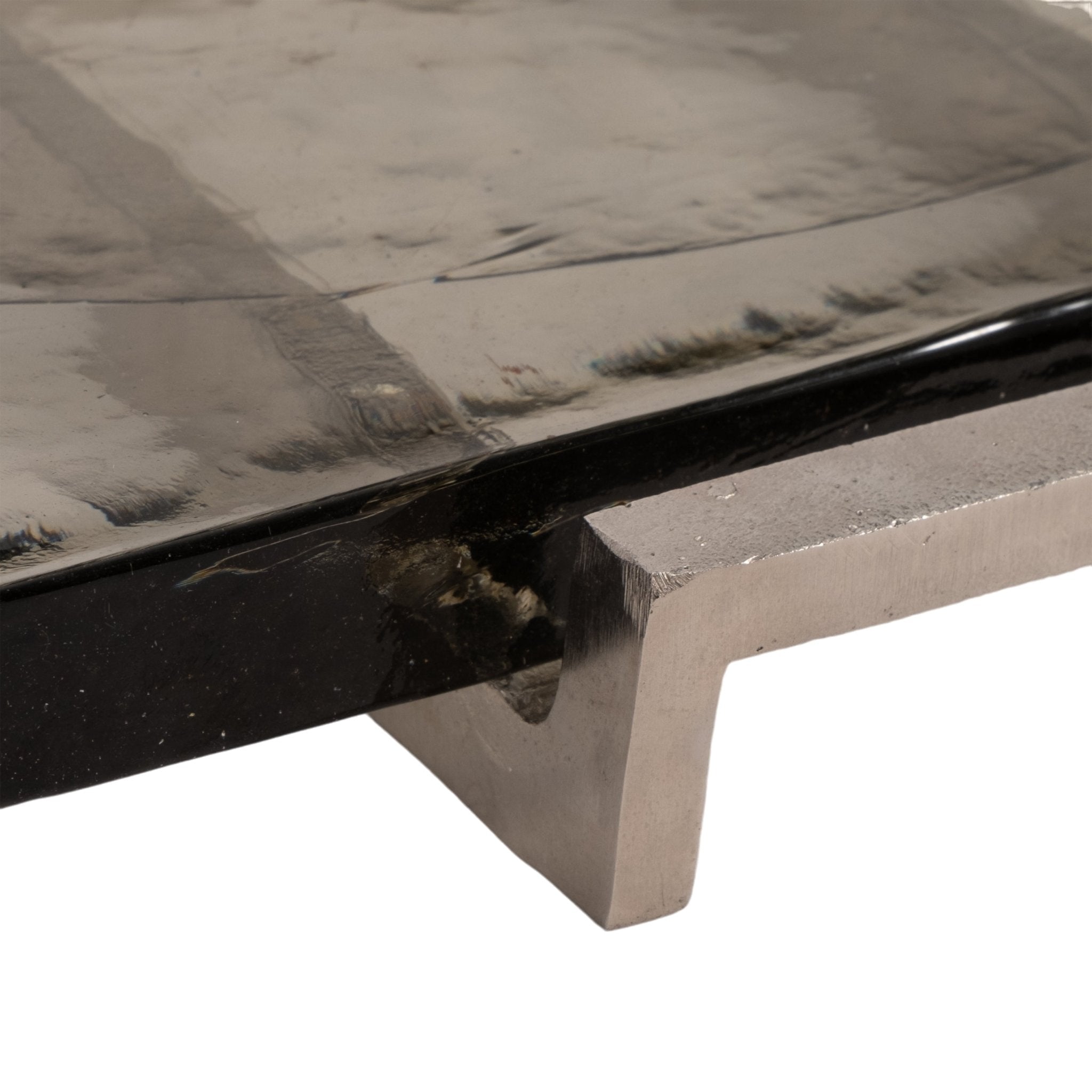 19" Kingston Silver Rectangle Tray Table Decors| Sagebrook Home
