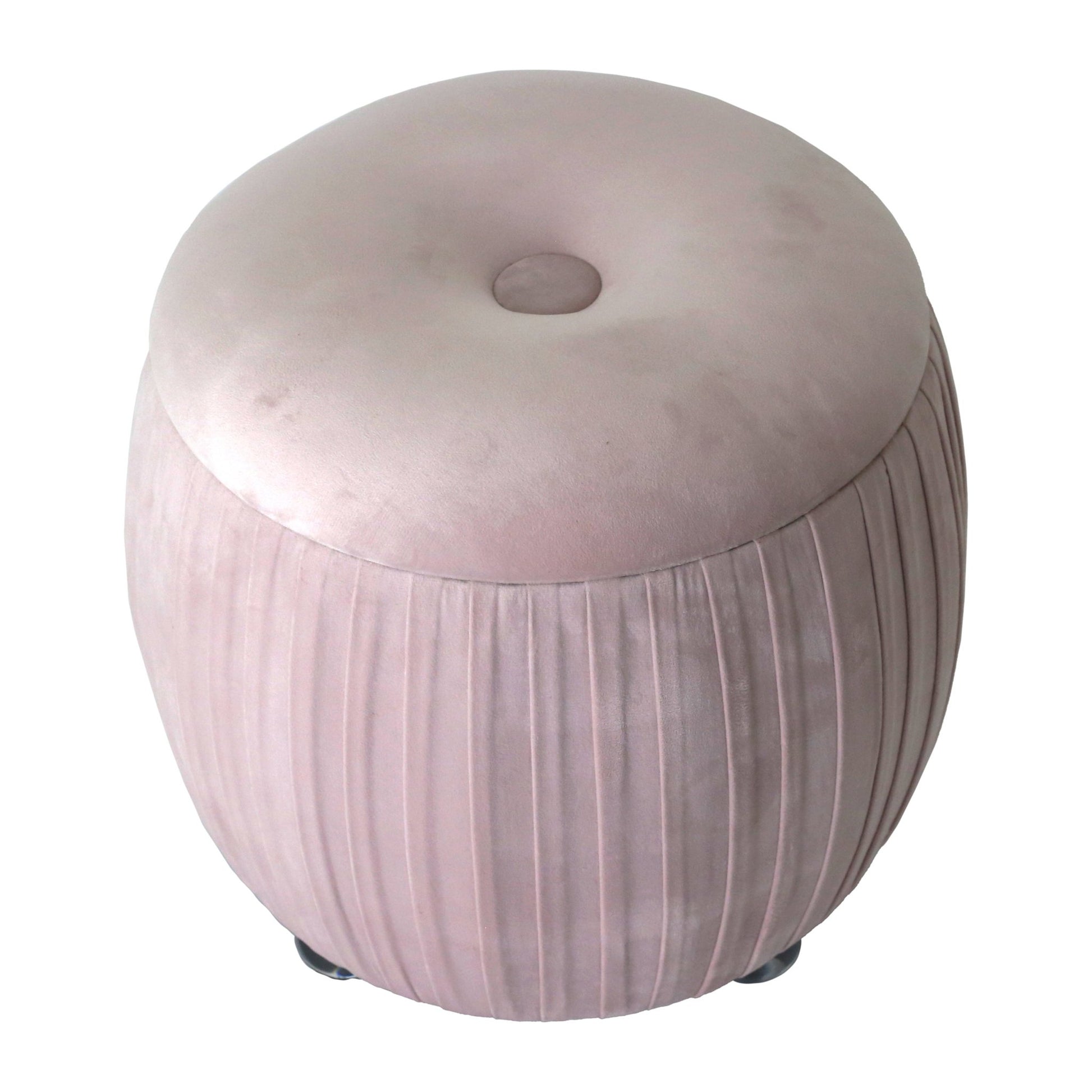 19" Newry Pink Velvet Storage Stool Stools| Sagebrook Home