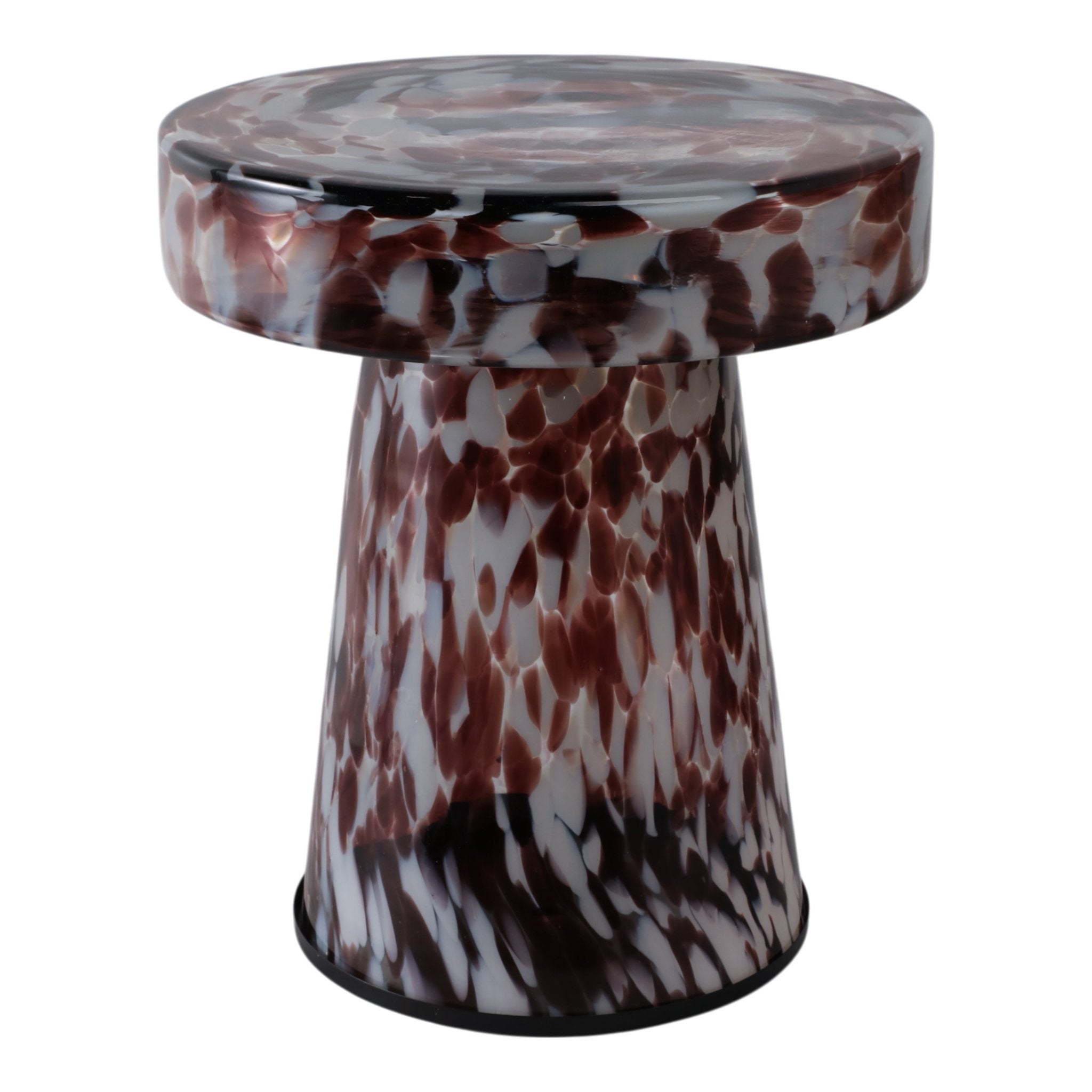 19" Platar Dapple Art Glass Table, Brown Accent & End Tables| Sagebrook Home
