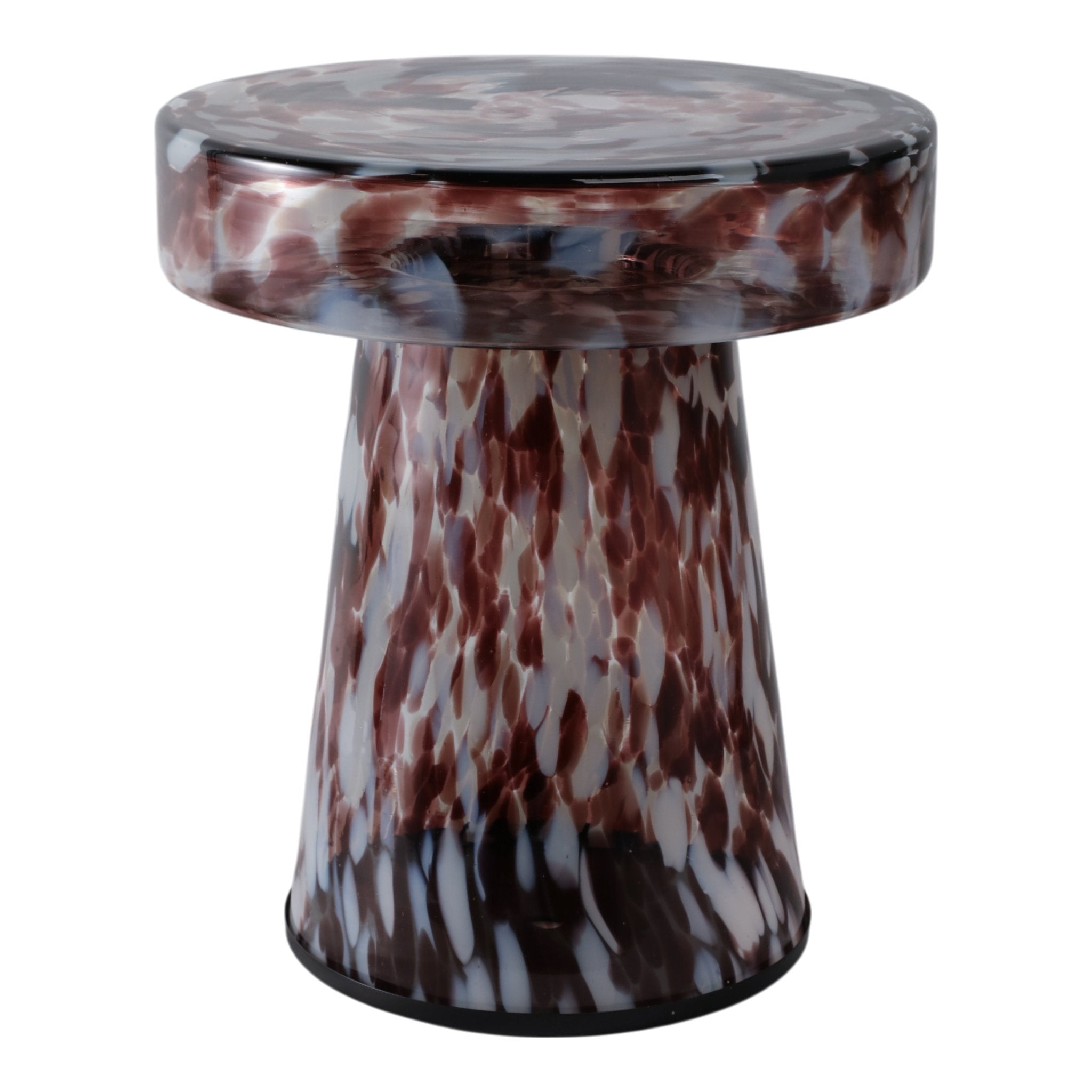 19" Platar Dapple Art Glass Table, Brown Accent & End Tables| Sagebrook Home