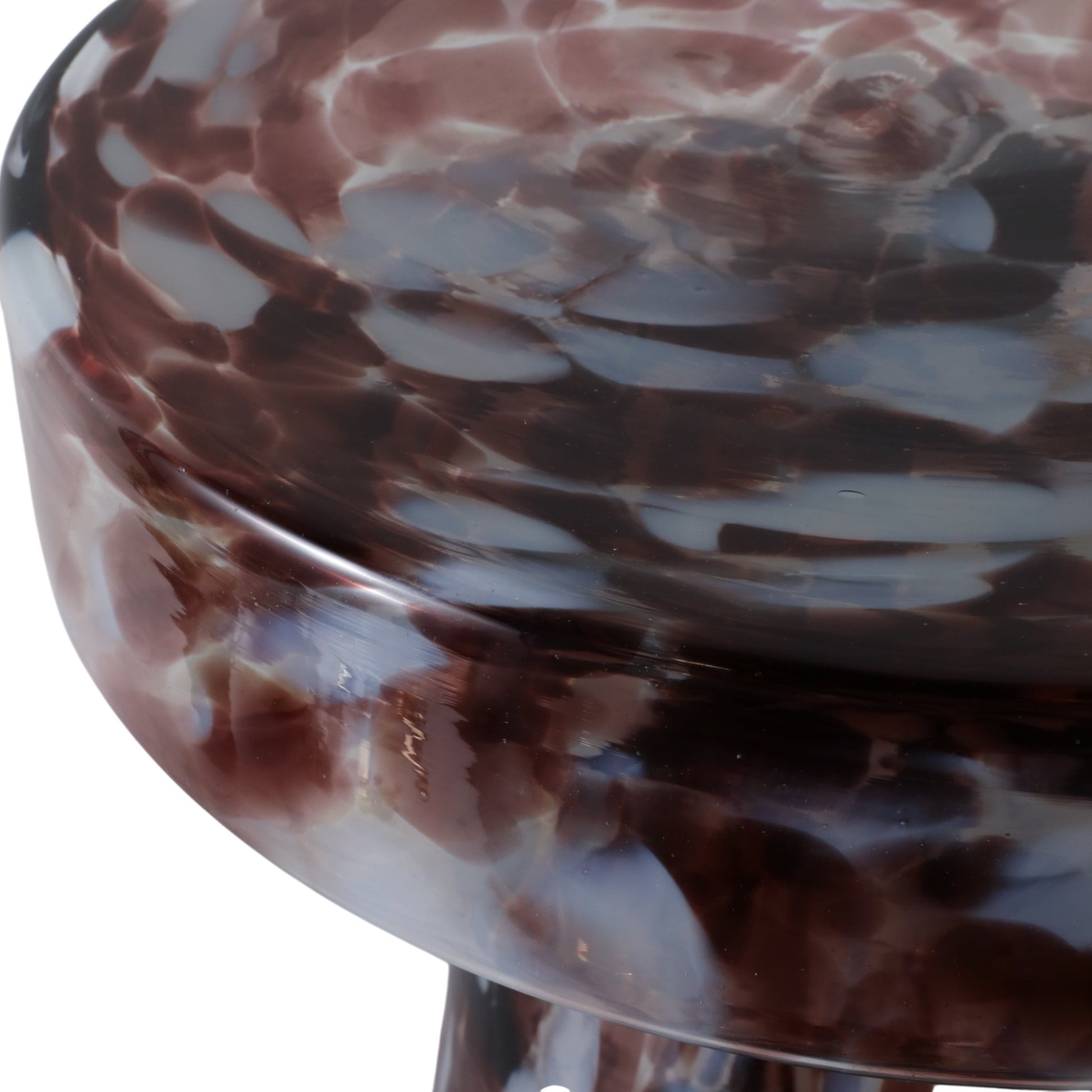 19" Platar Dapple Art Glass Table, Brown Accent & End Tables| Sagebrook Home