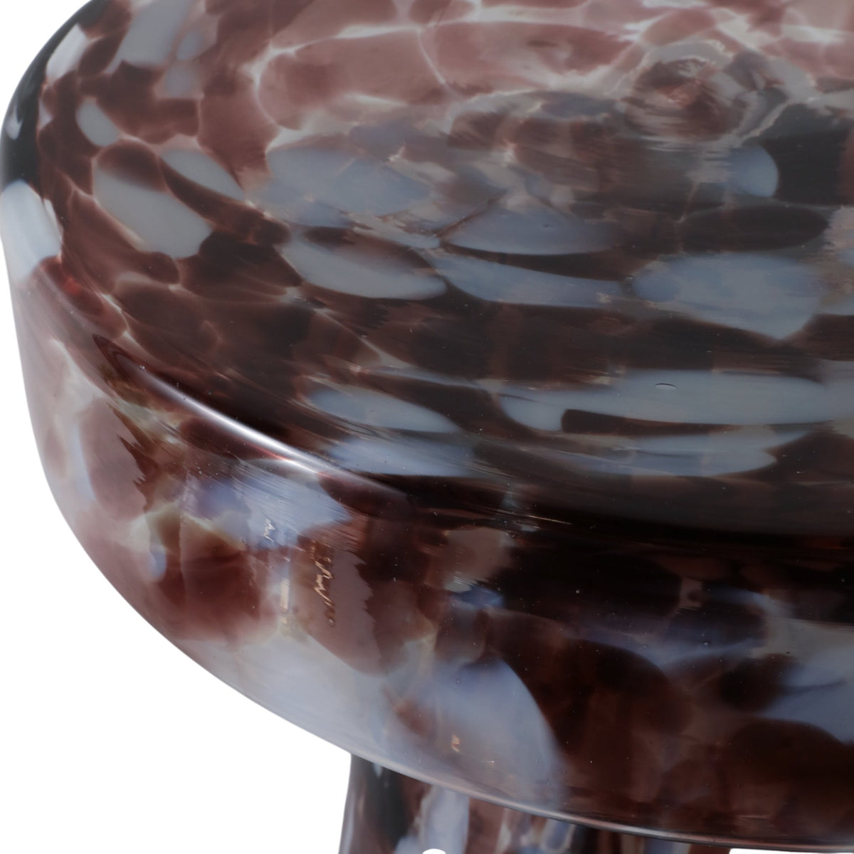 19" Platar Dapple Art Glass Table, Brown Accent & End Tables| Sagebrook Home