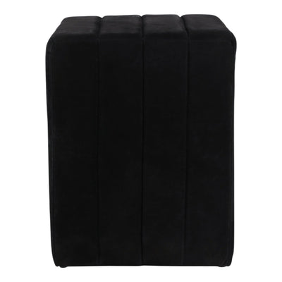 19" Rayne Black Suede Ottoman Stool - Al Rugaib Furniture