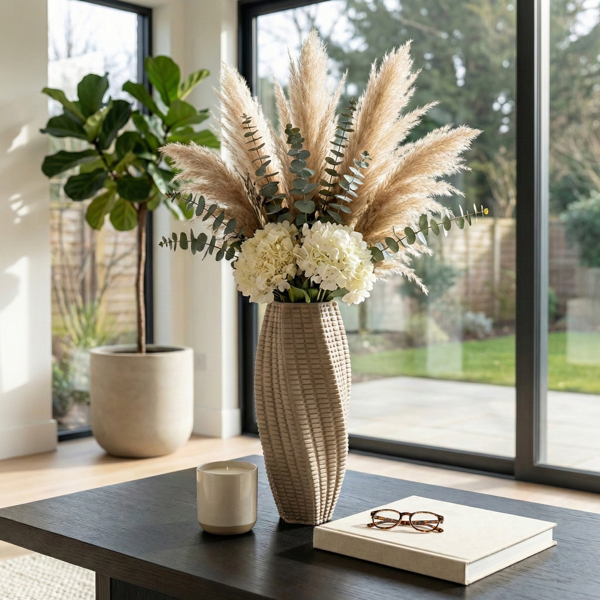 19" Ronoak Large 3d Printed Vase, Gray Vases and Jars| Sagebrook Home