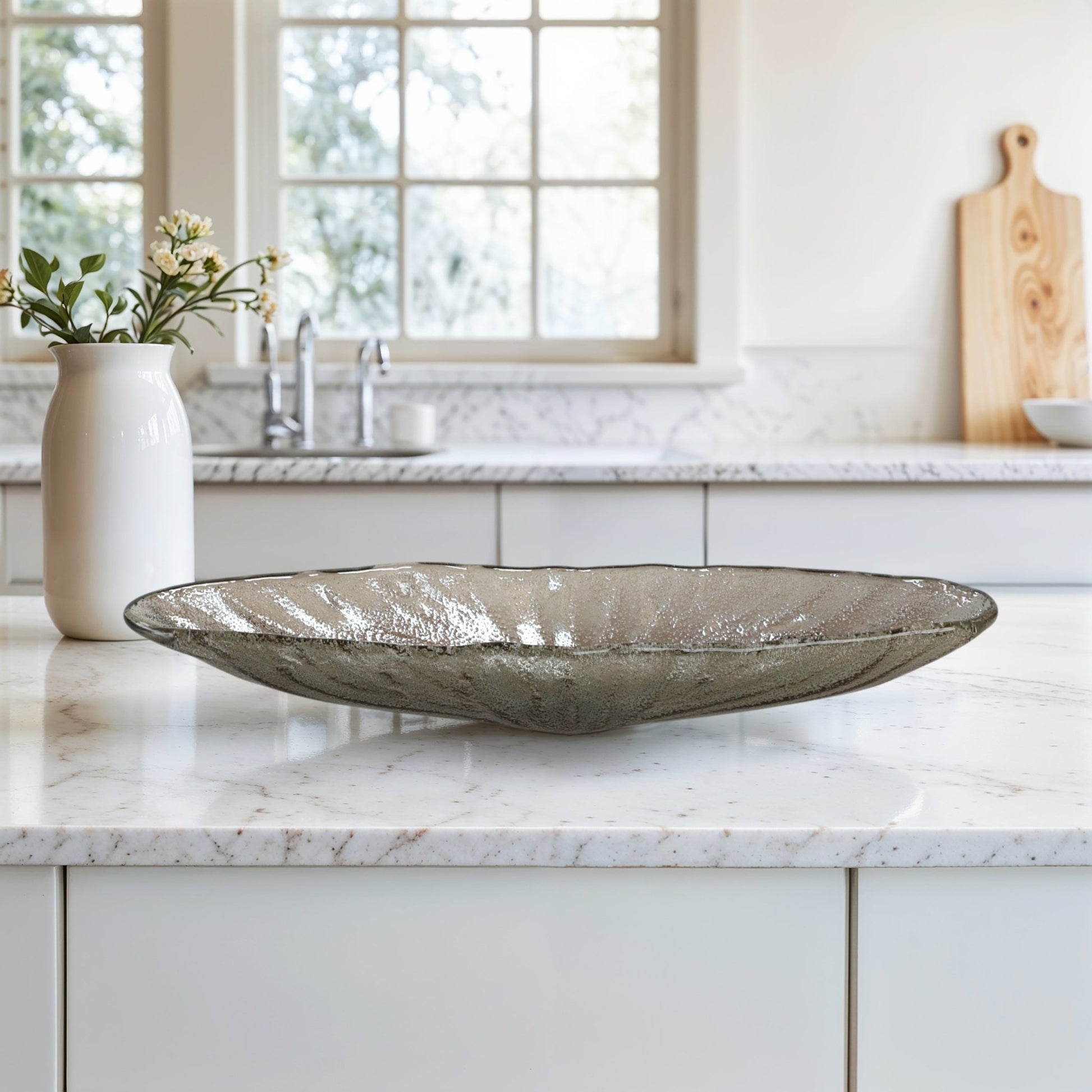19" Salerno Small Itlalian Art Glass Tray Table Decors| Sagebrook Home