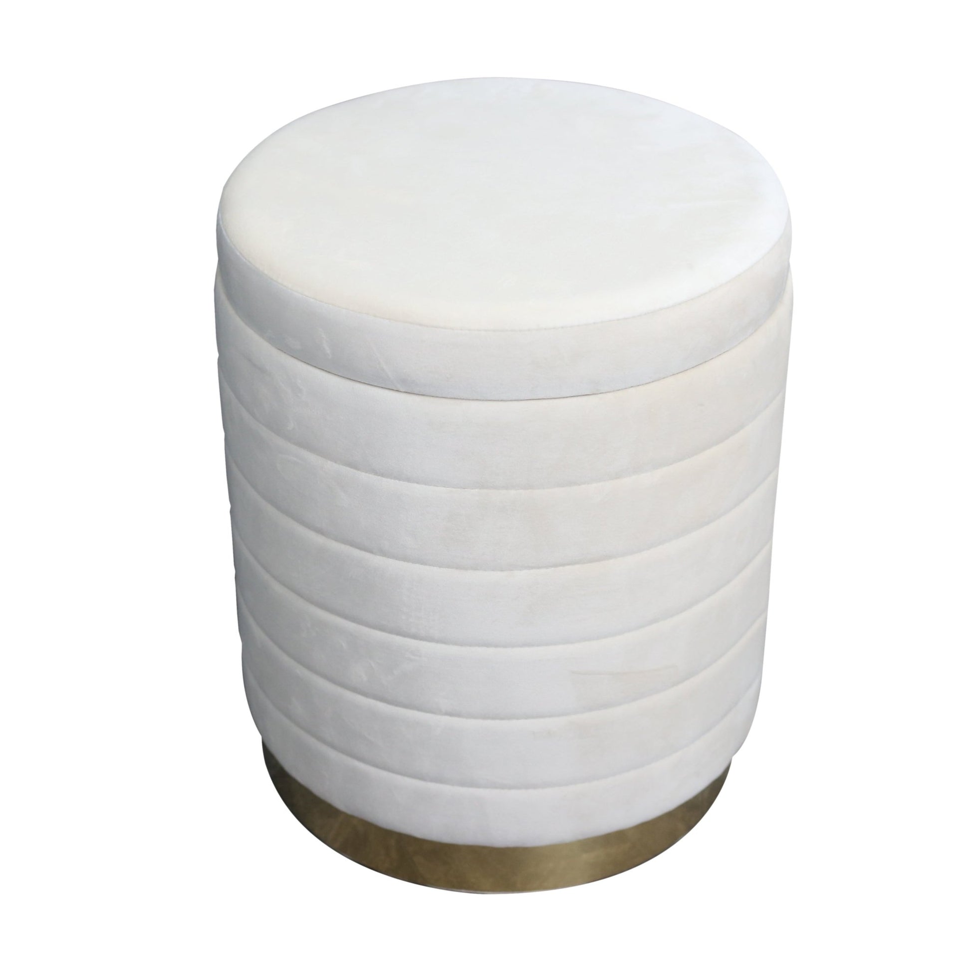 19" Stirling Cream Velvet Storage Stool Stools| Sagebrook Home
