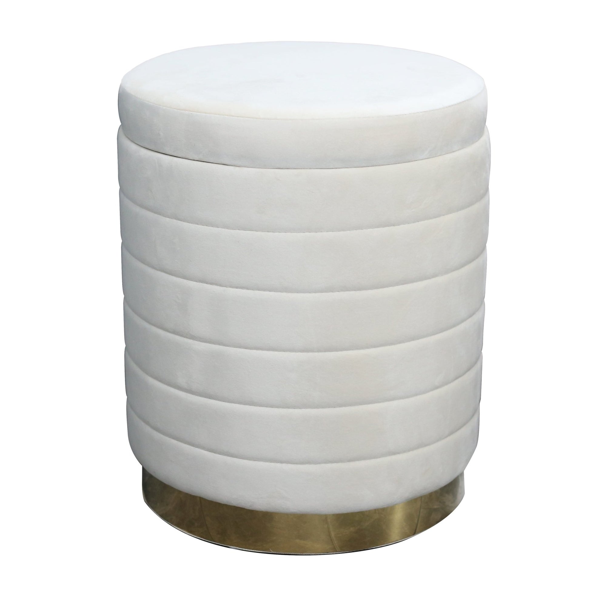 19" Stirling Cream Velvet Storage Stool Stools| Sagebrook Home