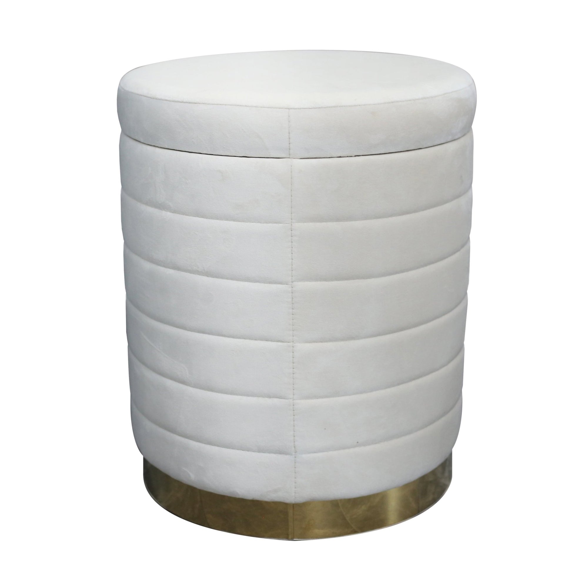 19" Stirling Cream Velvet Storage Stool Stools| Sagebrook Home