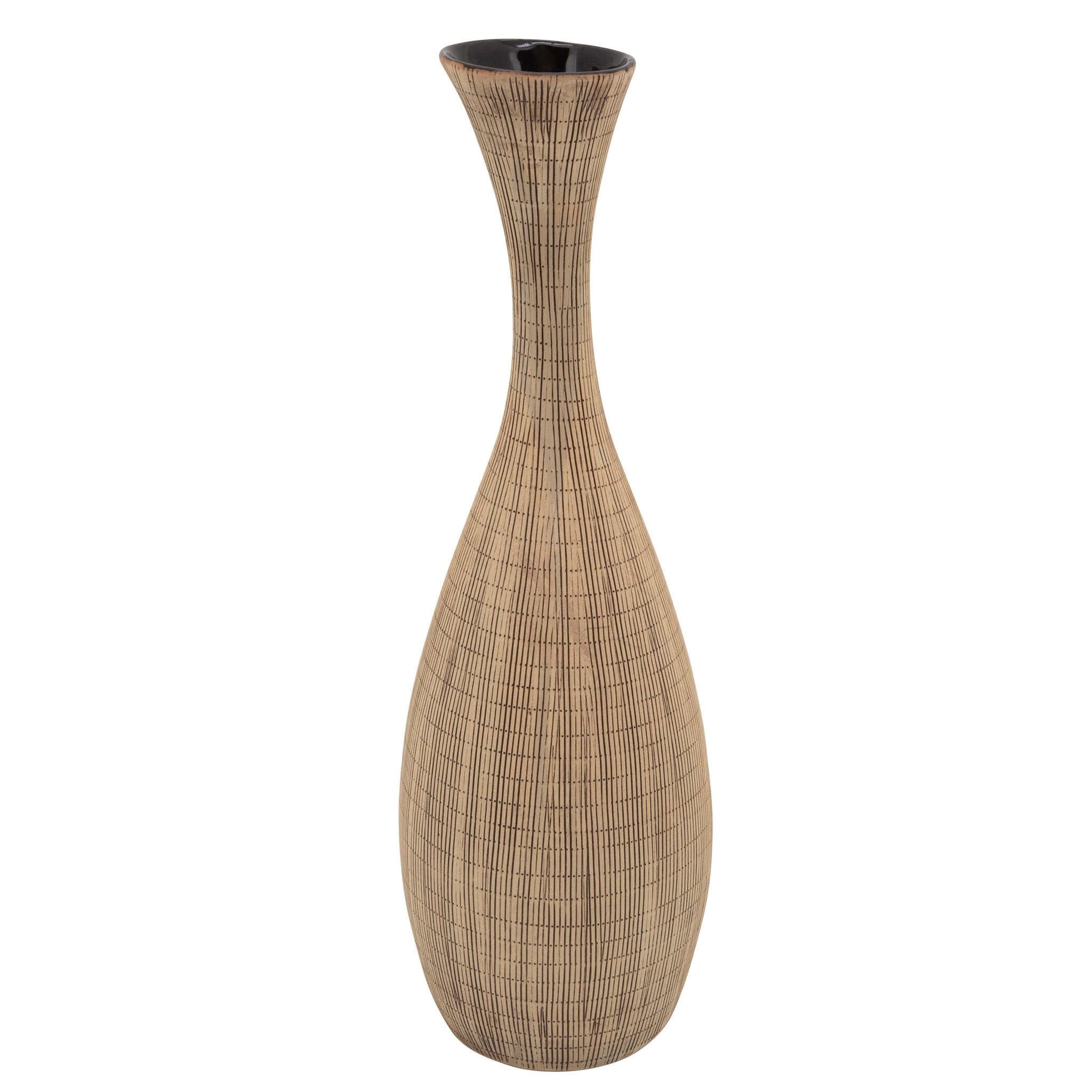 19" TEXTURED VASE, CREAM Vases and Jars| Sagebrook Home
