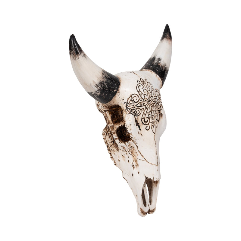 19" Western Bull Skull, Brown - Al Rugaib Furniture