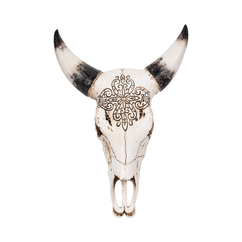 19" Western Bull Skull, Brown - Al Rugaib Furniture