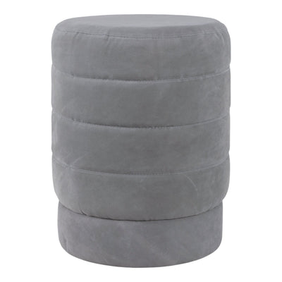 19" Winsor Gray Suede Ottoman Stool - Al Rugaib Furniture