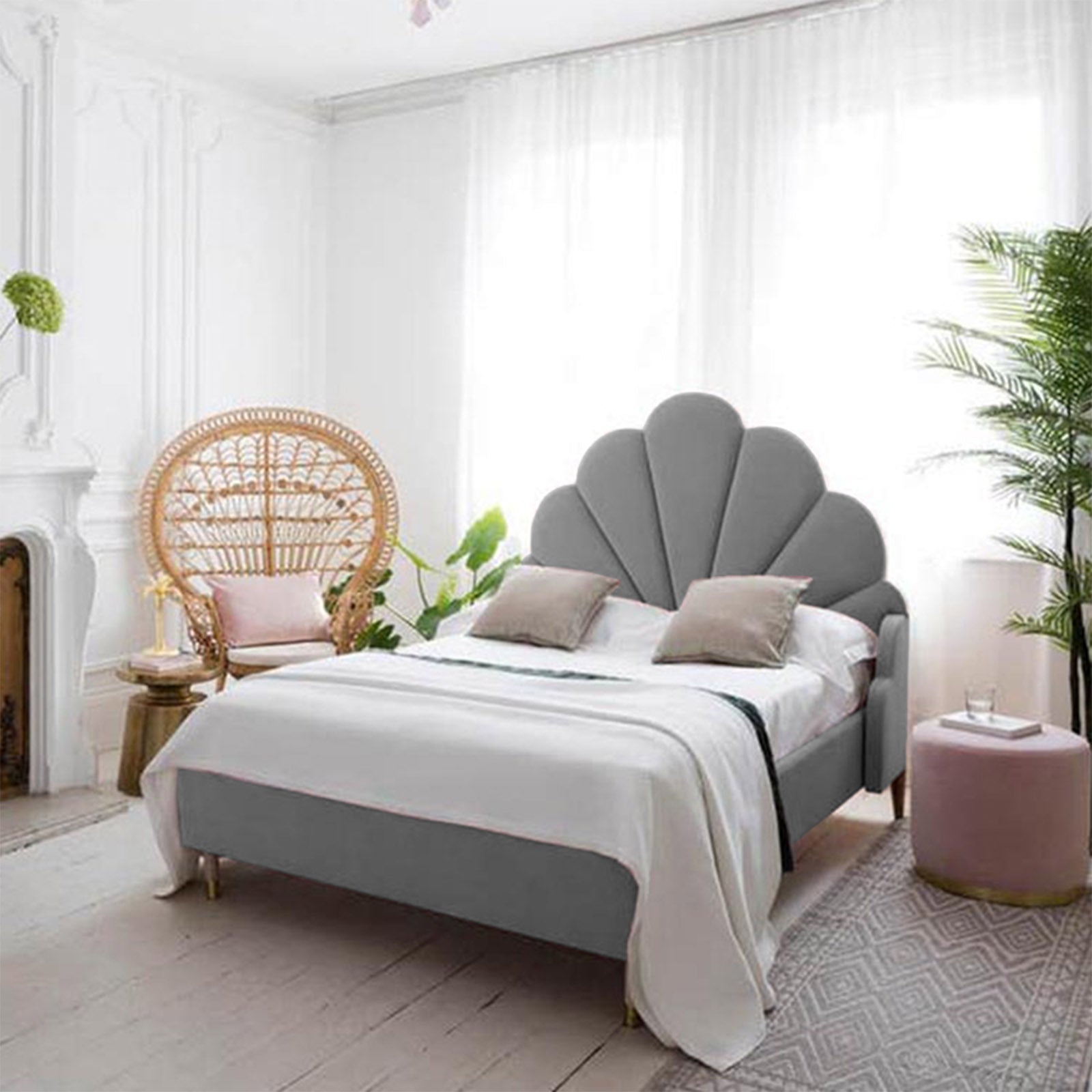 In House | Al Dimashqi Bed Frame Linen Grey 200x180