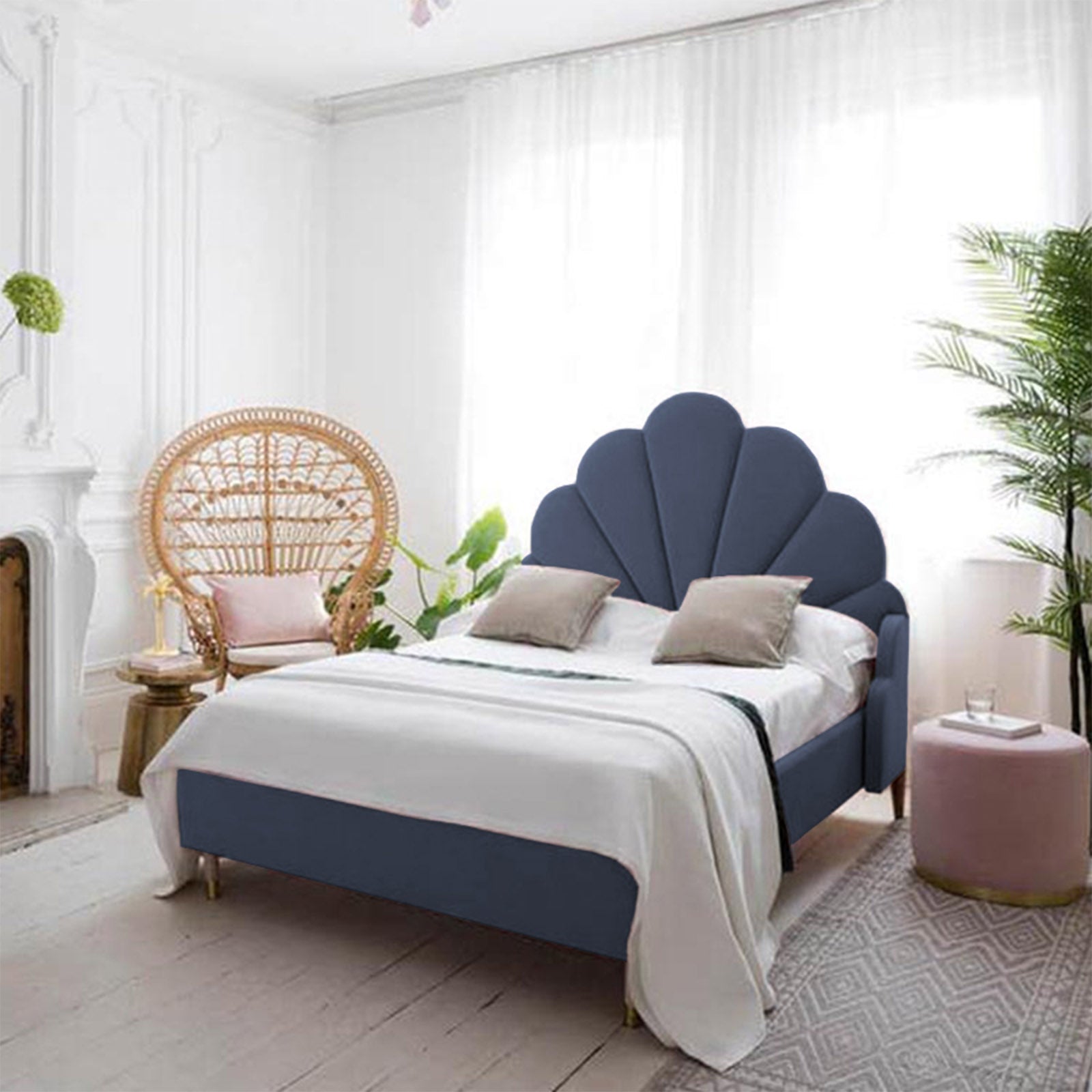 In House | Al Dimashqi Bed Frame Linen Dark Grey 200x150