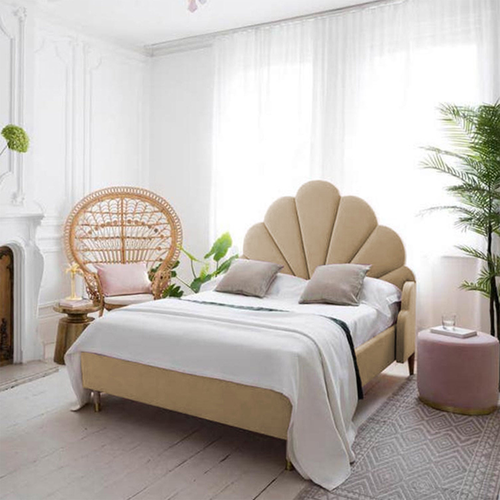 In House | Al Dimashqi Bed Frame Linen Beige 200x160