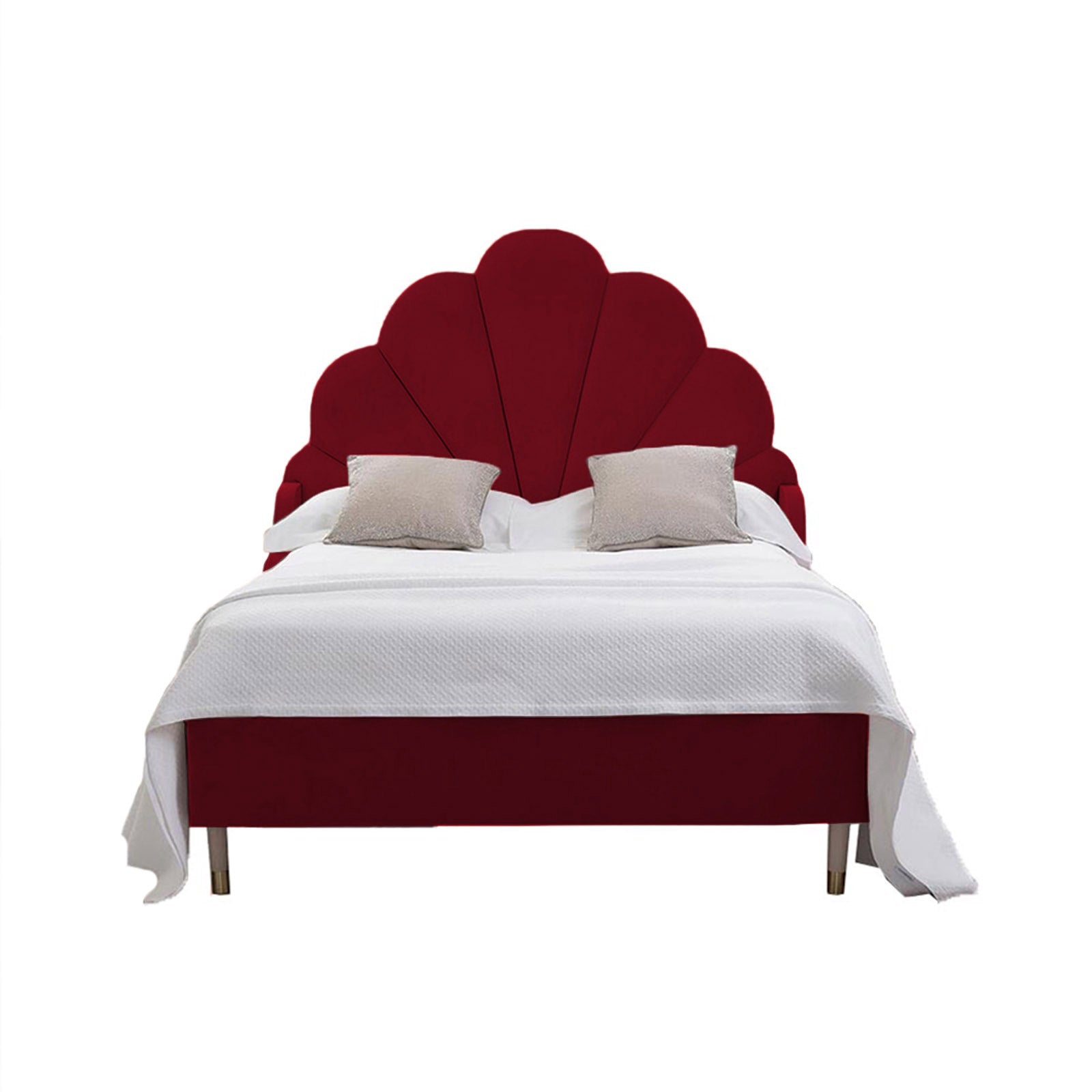 In House | Al Dimashqi Bed Frame Linen Burgundy 200x180
