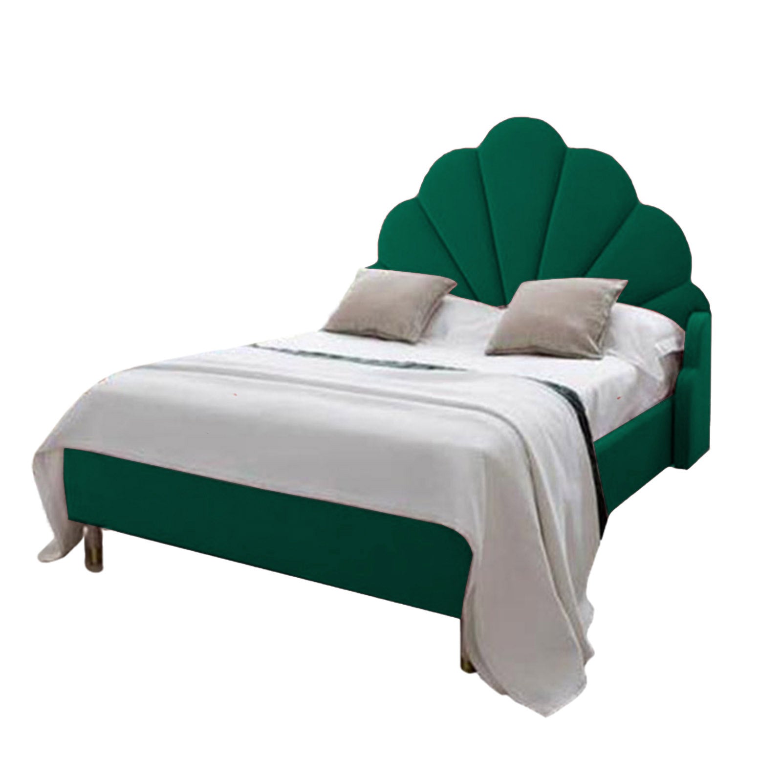 In House | Al Dimashqi Bed Frame Linen Dark Green 200x140