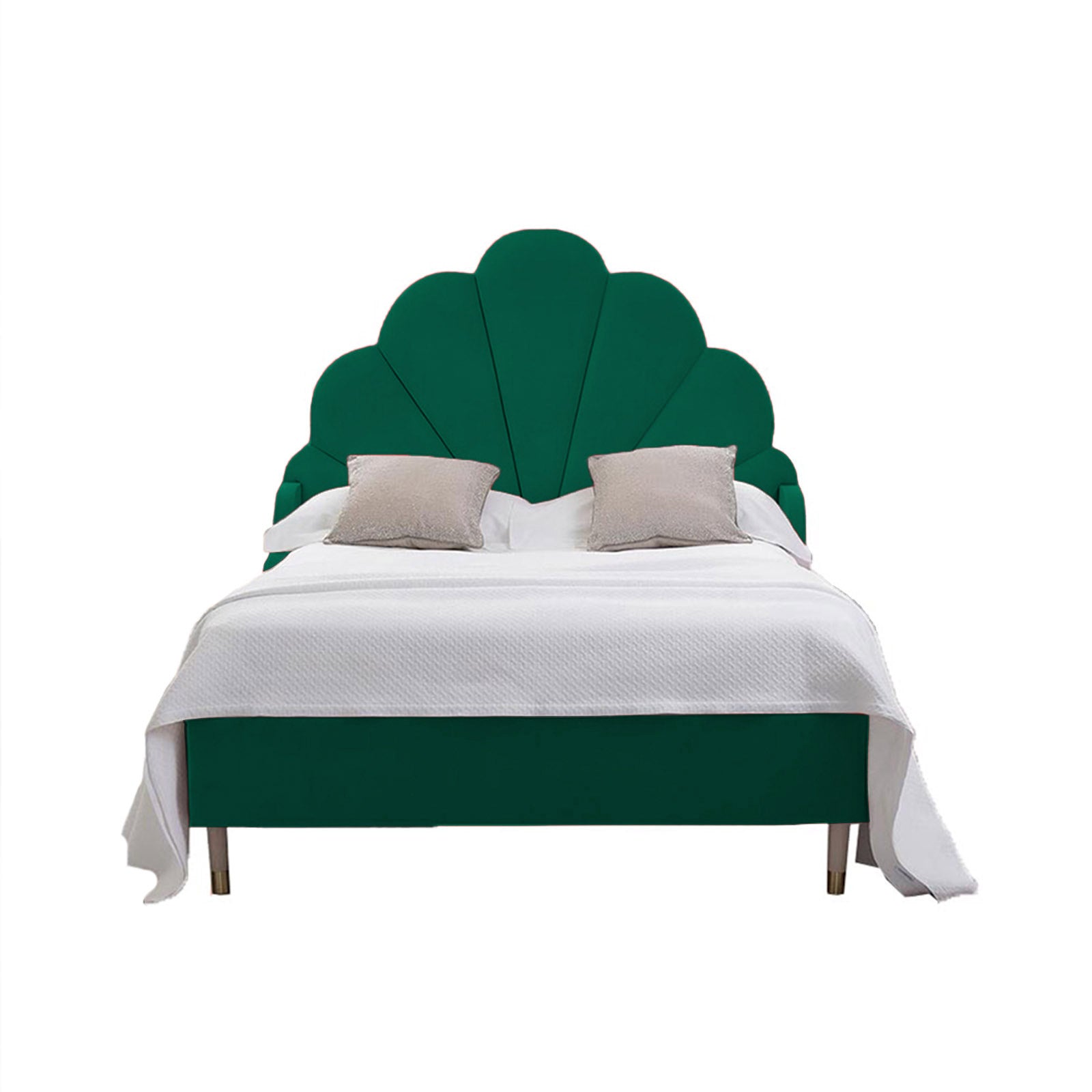 In House | Al Dimashqi Bed Frame Linen Dark Green 200x180