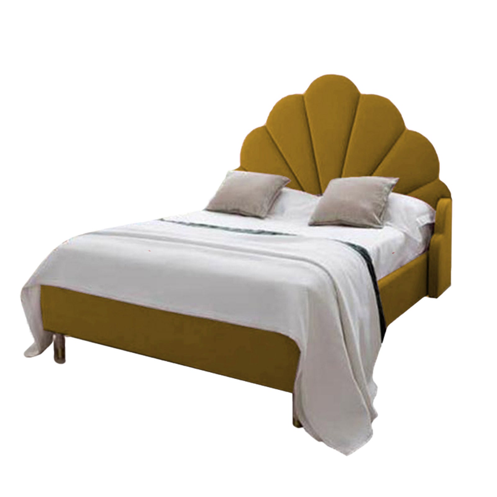 In House | Al Dimashqi Bed Frame Linen Gold 200x150