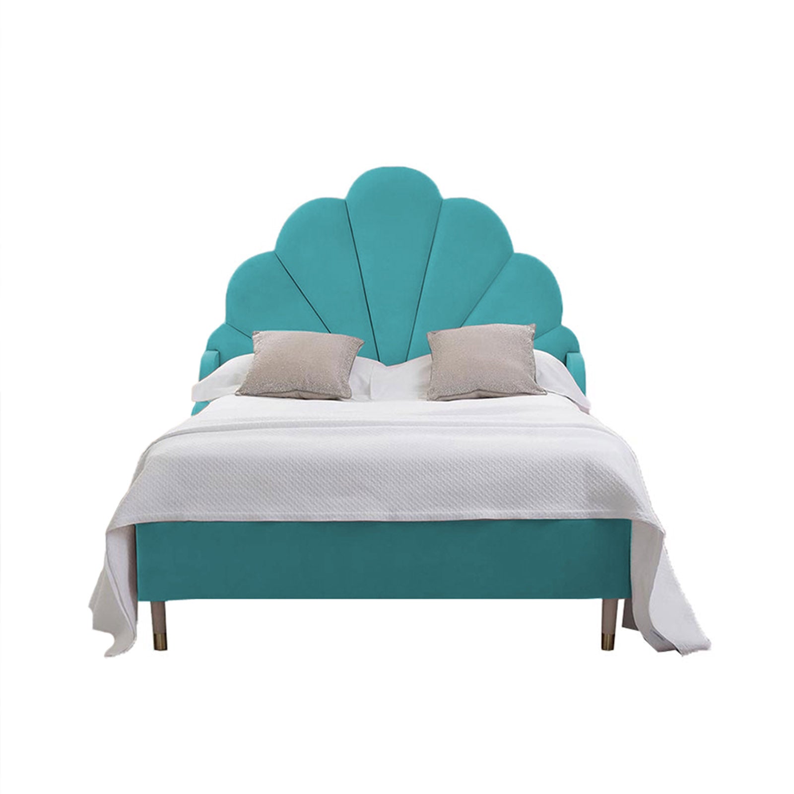 In House | Berlin Bed Frame Linen Turquoise 200x90