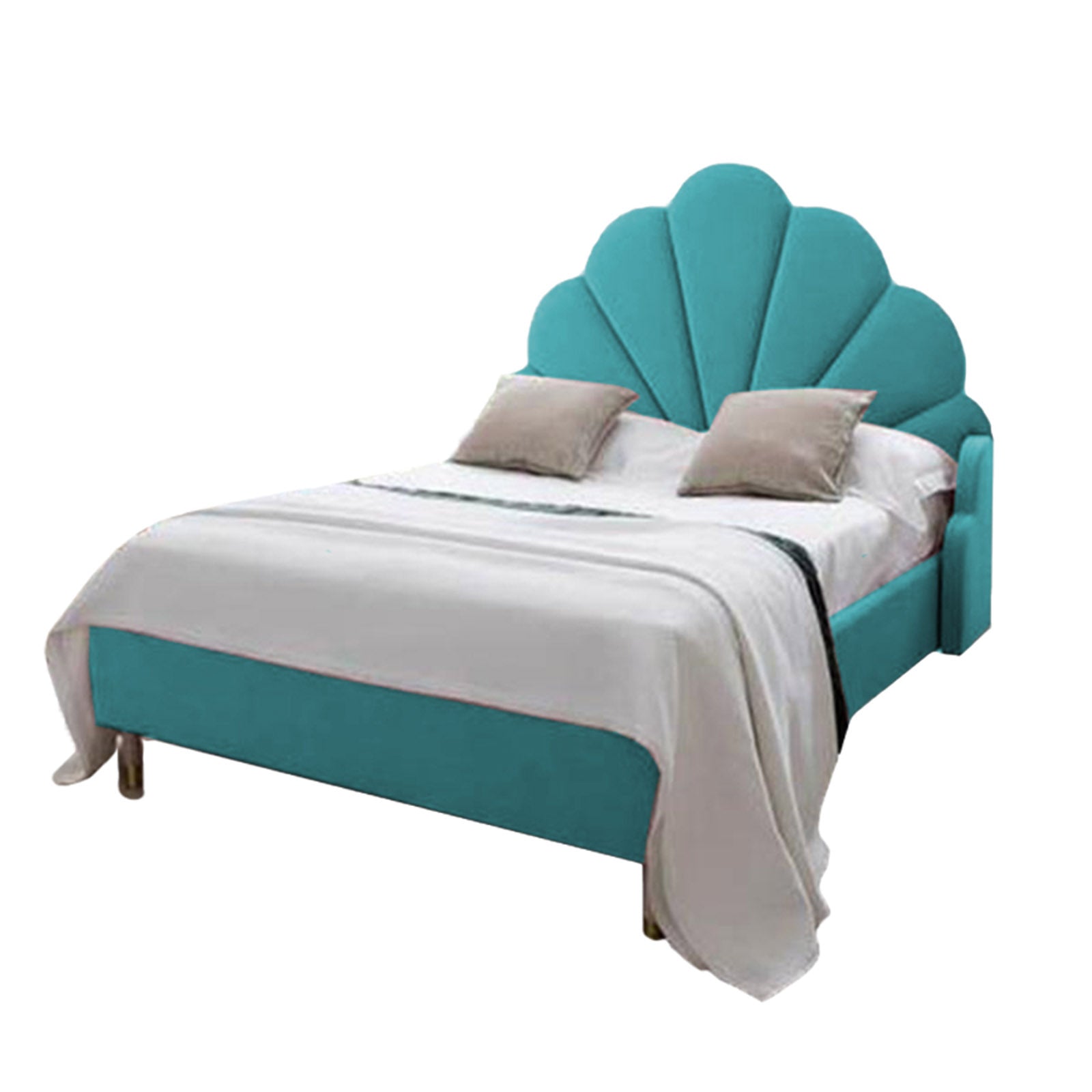In House | Berlin Bed Frame Linen Turquoise 200x90