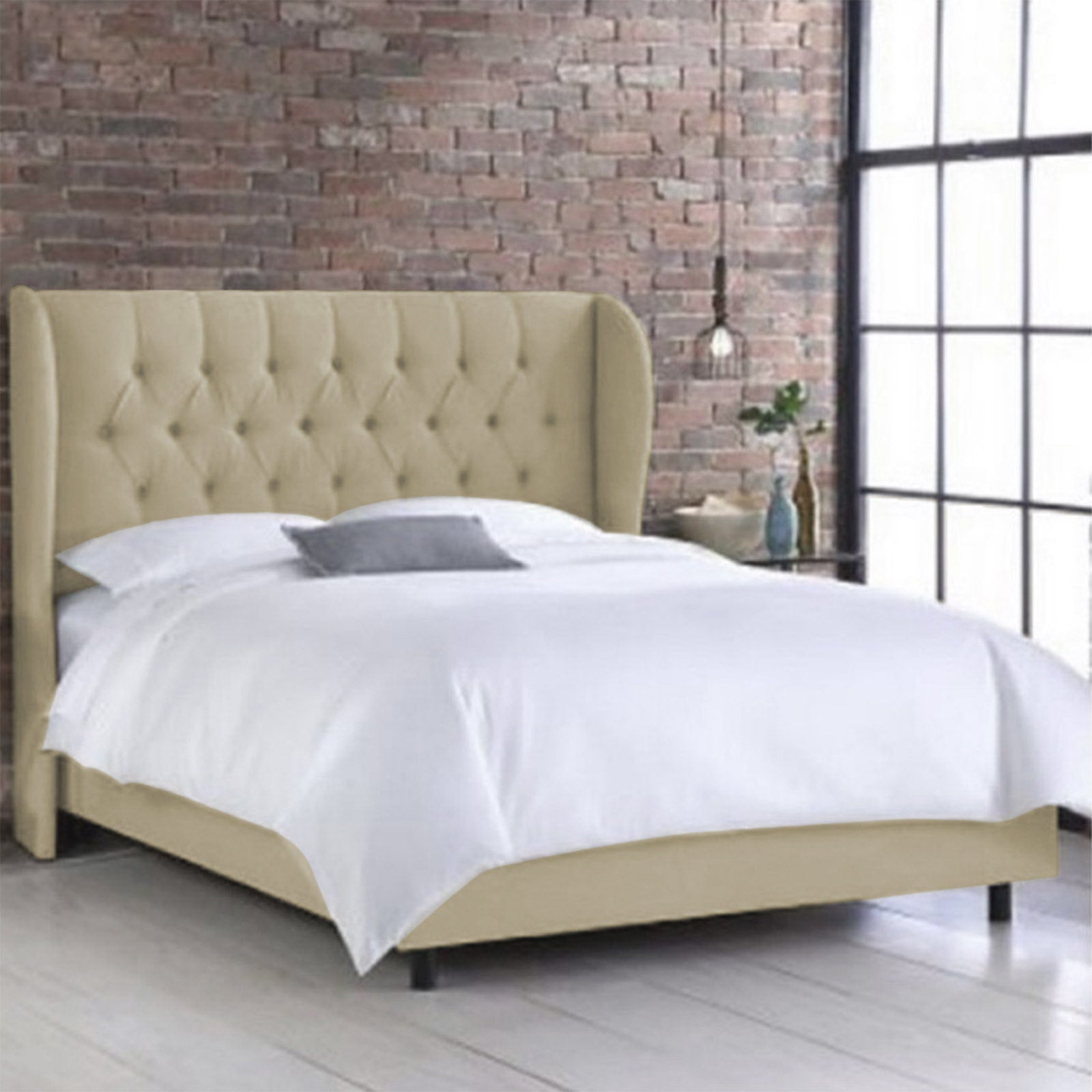In House | Berlin Bed Frame Linen Ivory 200x180