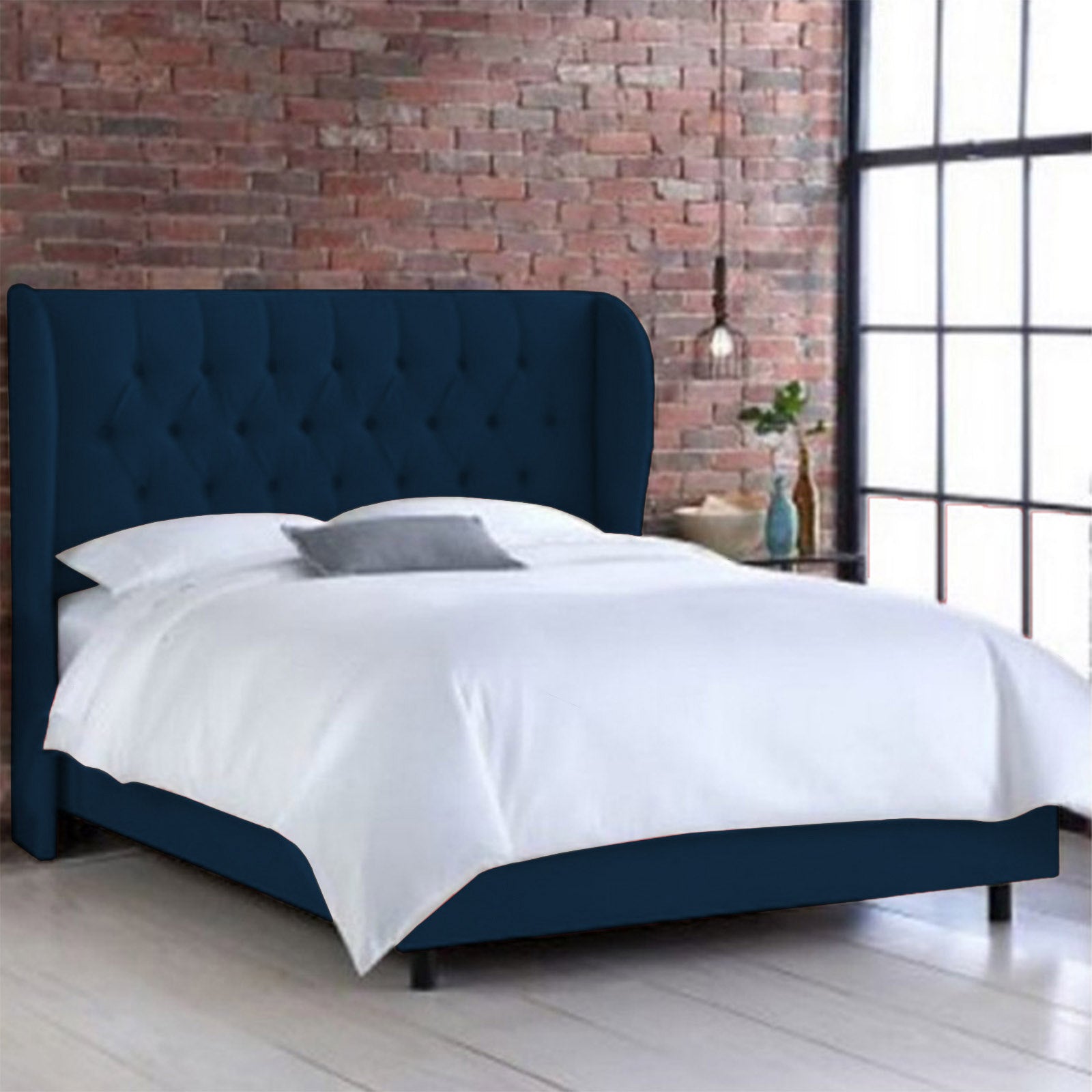 In House | Berlin Bed Frame Linen Dark Blue 200x160