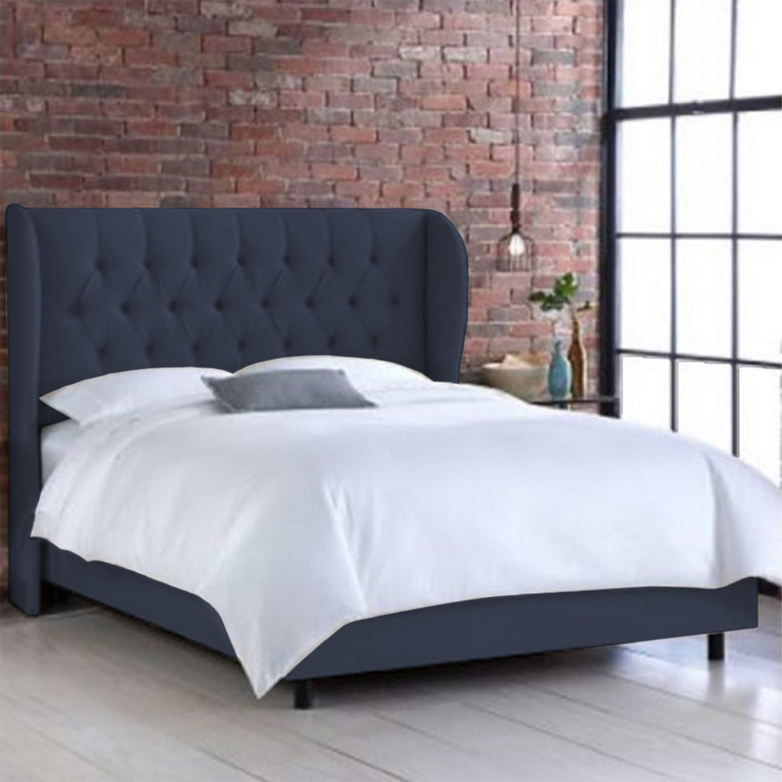 In House | Berlin Bed Frame Linen Dark Grey 200x200