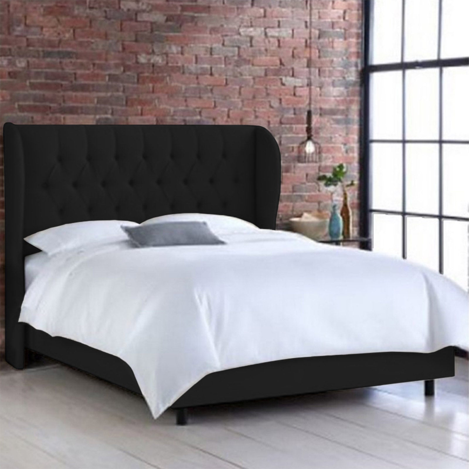 In House | Berlin Bed Frame Linen Black 200x140