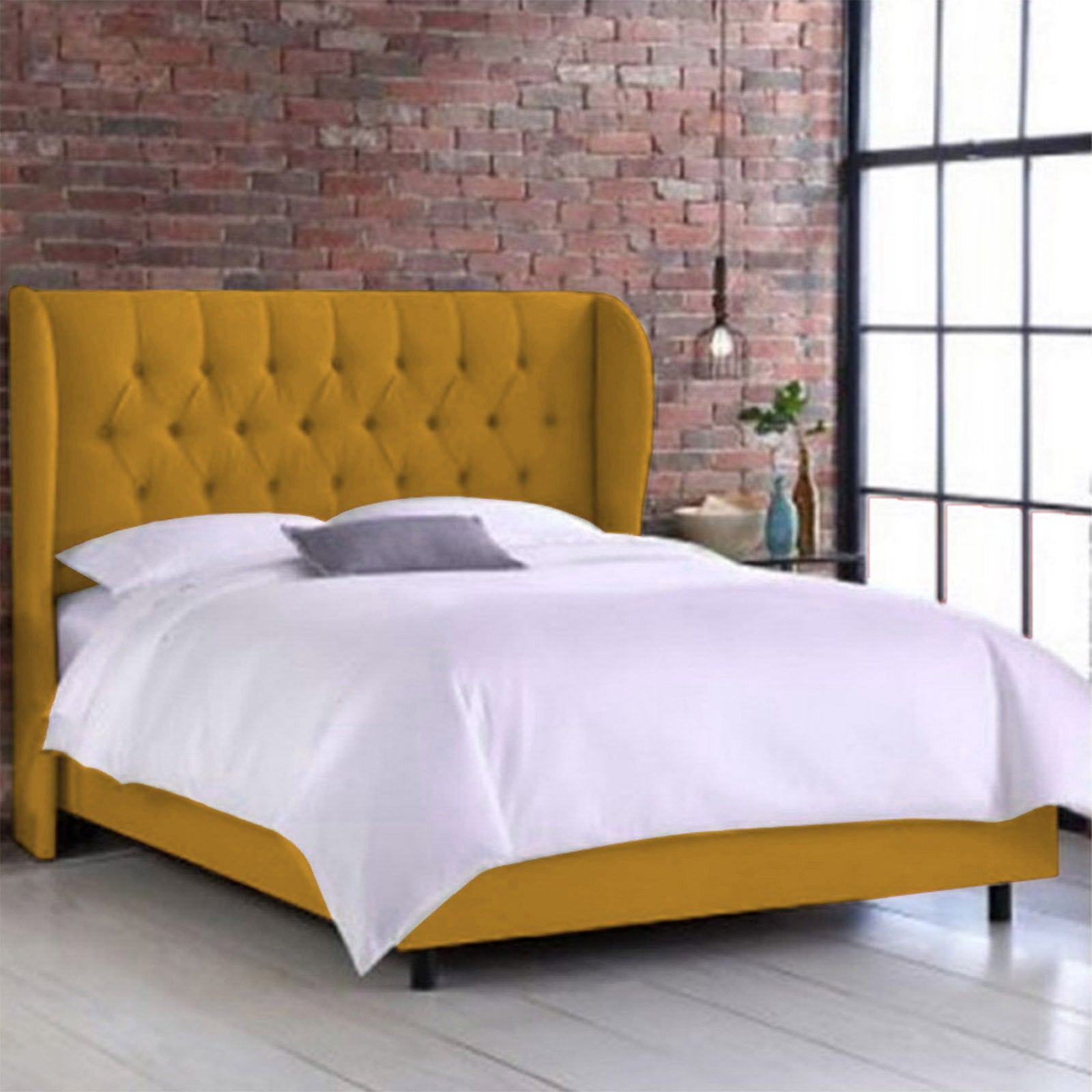 In House | Berlin Bed Frame Linen Gold 200x200