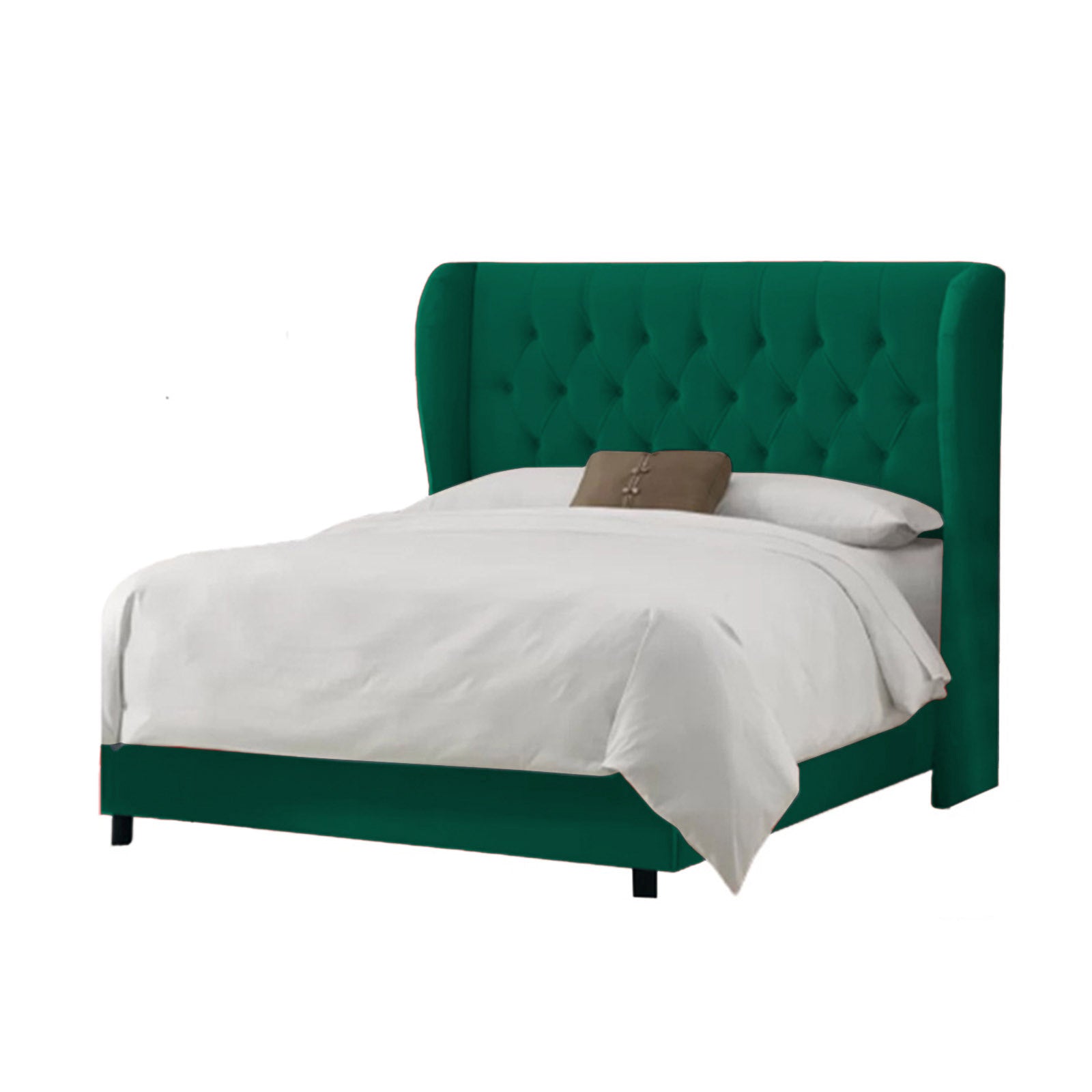 In House | Berlin Bed Frame Linen Dark Green 200x160