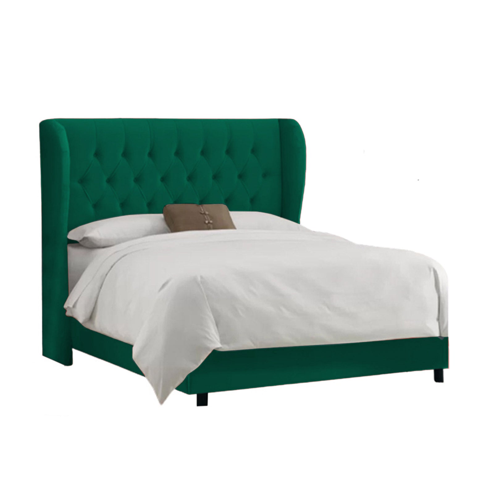 In House | Berlin Bed Frame Linen Dark Green 200x160