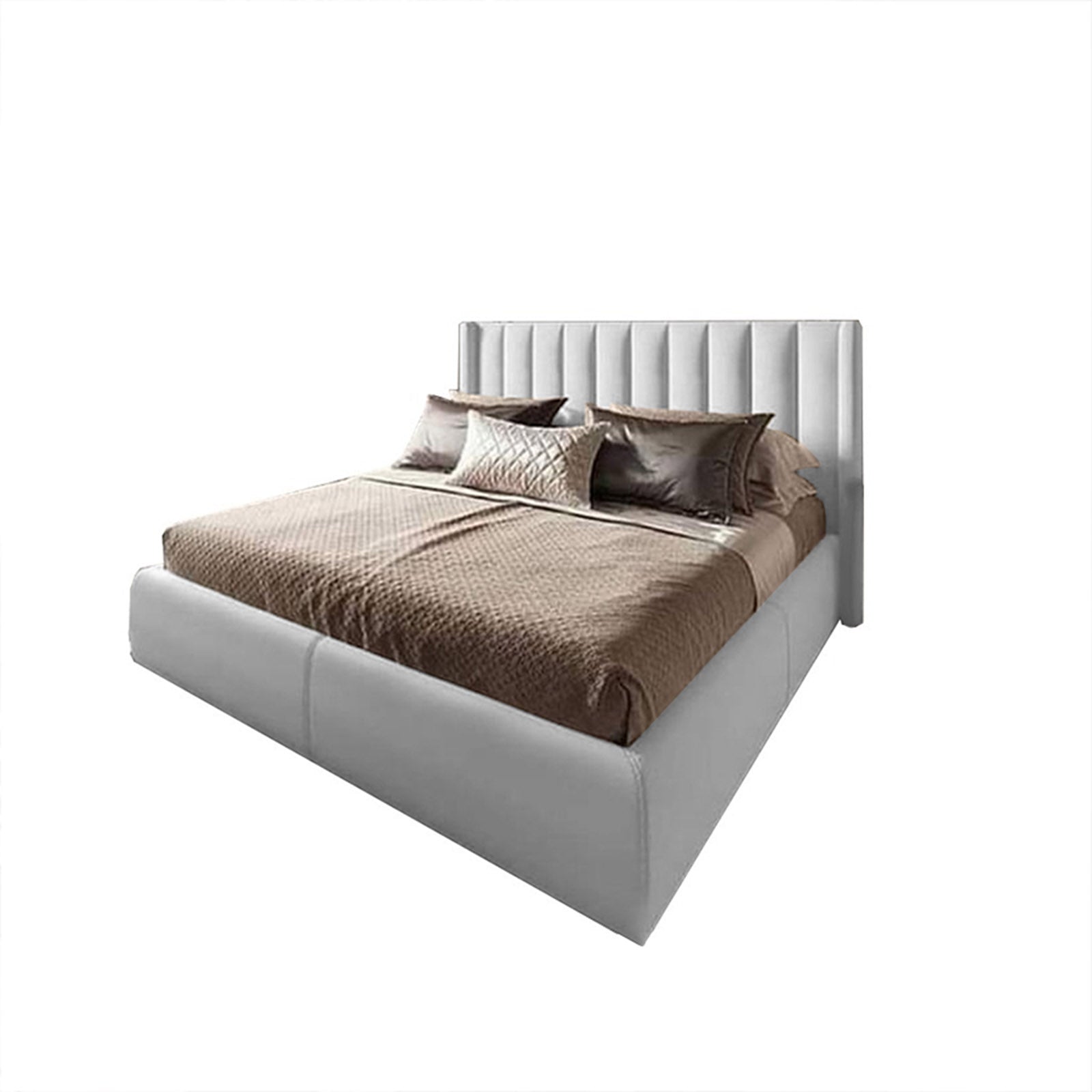 In House | Blven Bed Frame Velvet White 200x100